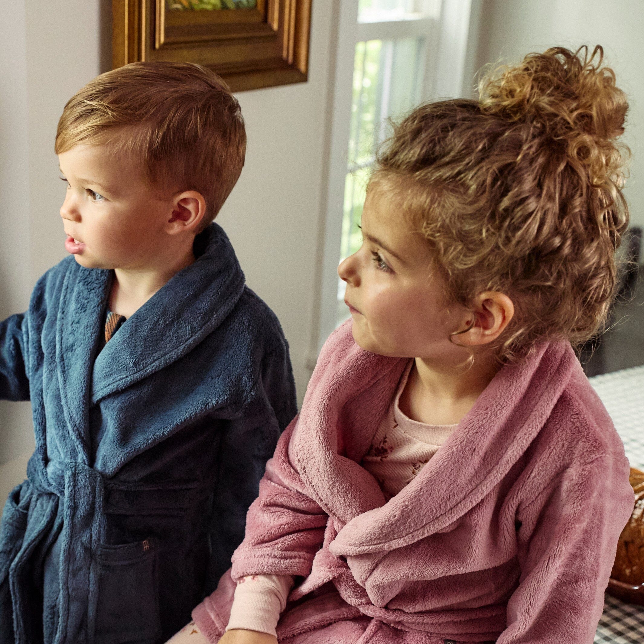 Baby Boys Navy Shawl Collar Robe