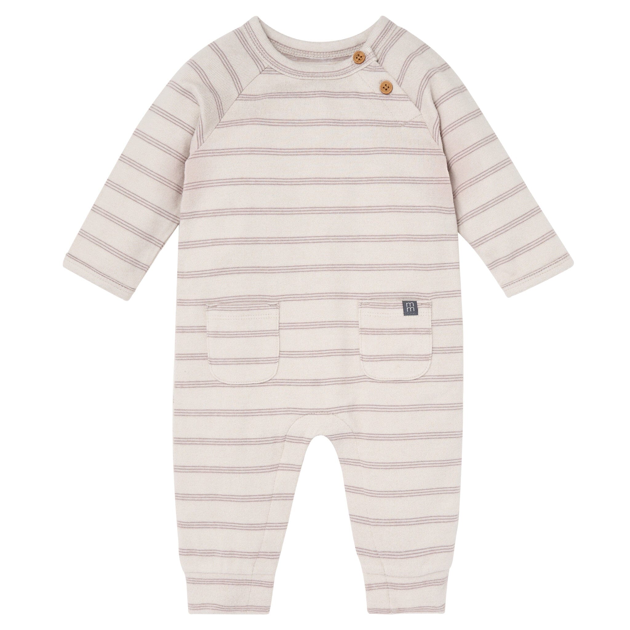 Baby Boys Oatmeal Heather Raglan Sleeve & Long Leg Romper Rompers Modern Moments™ by Gerber® 