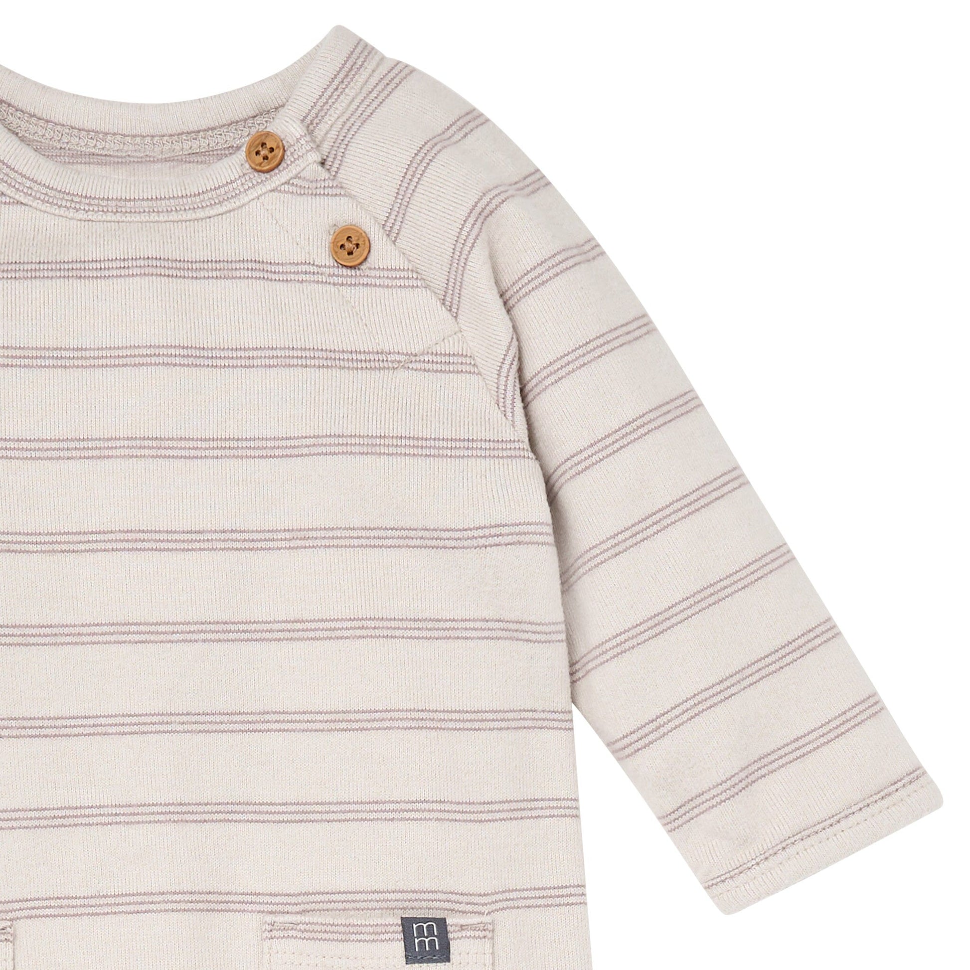 Baby Boys Oatmeal Heather Raglan Sleeve & Long Leg Romper Rompers Modern Moments™ by Gerber® 
