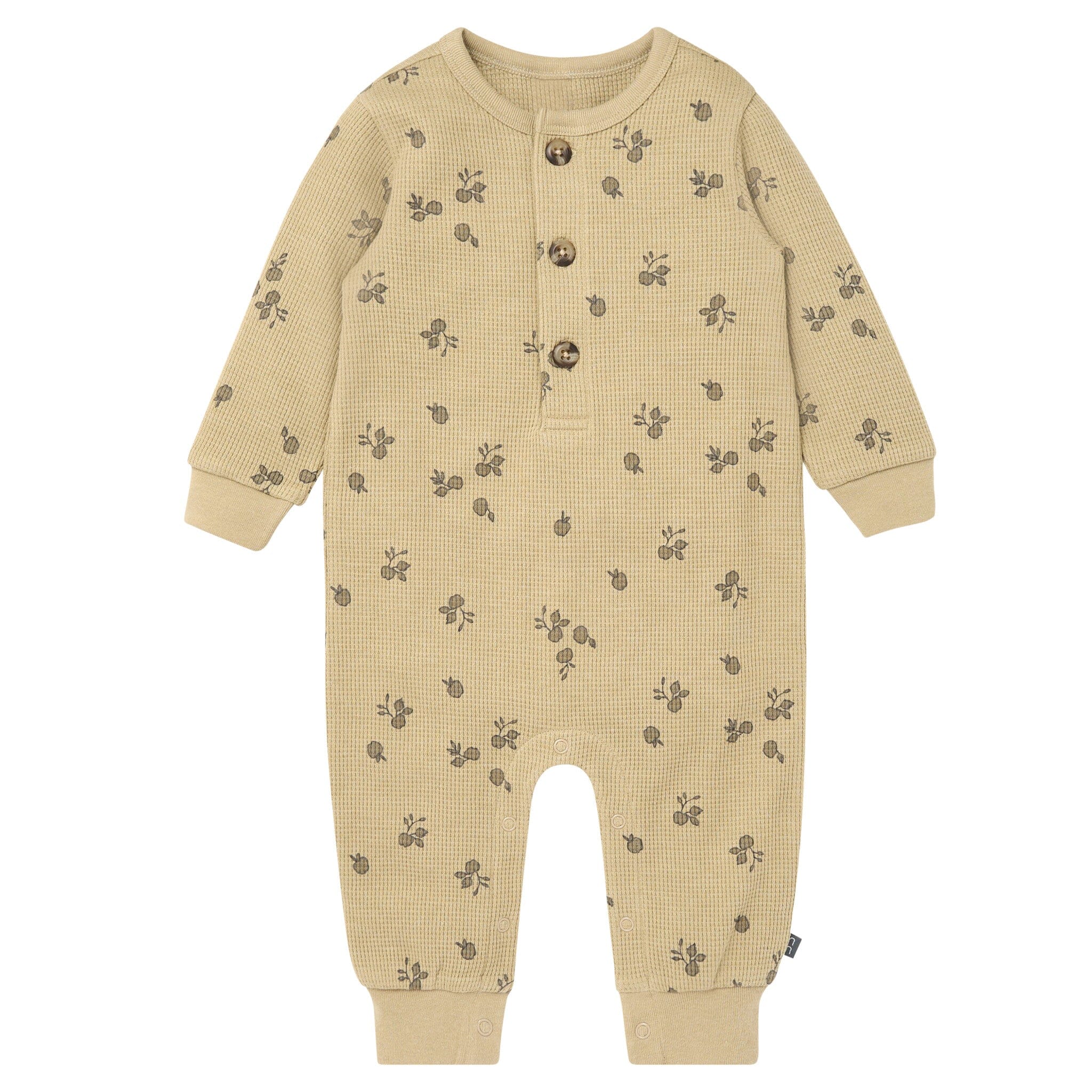 Baby Boys Olive Gray Apple Long Leg Slouch Romper Rompers Gerber® 