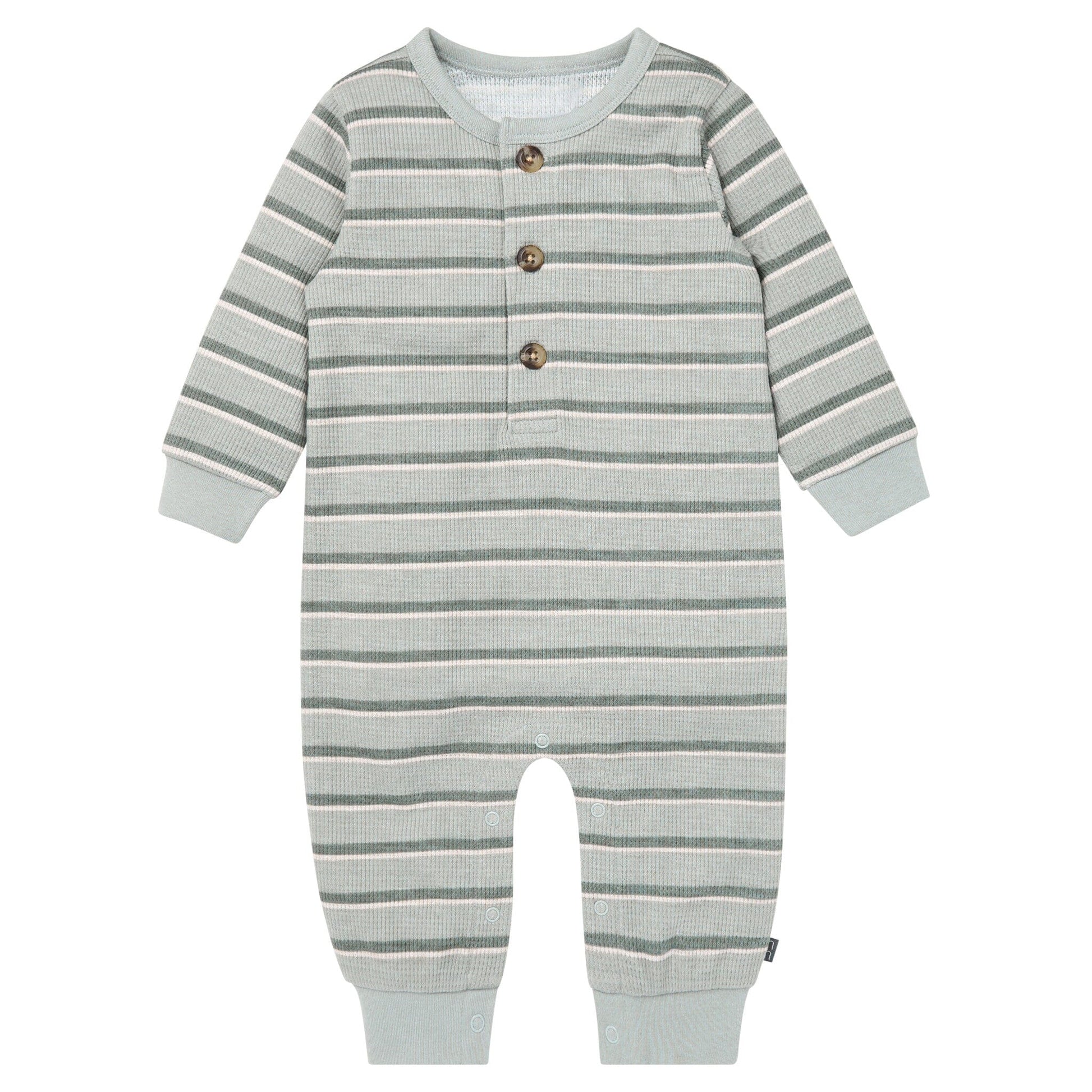 Baby Boys Green Stripes Long Leg Slouch Romper Rompers Gerber® 