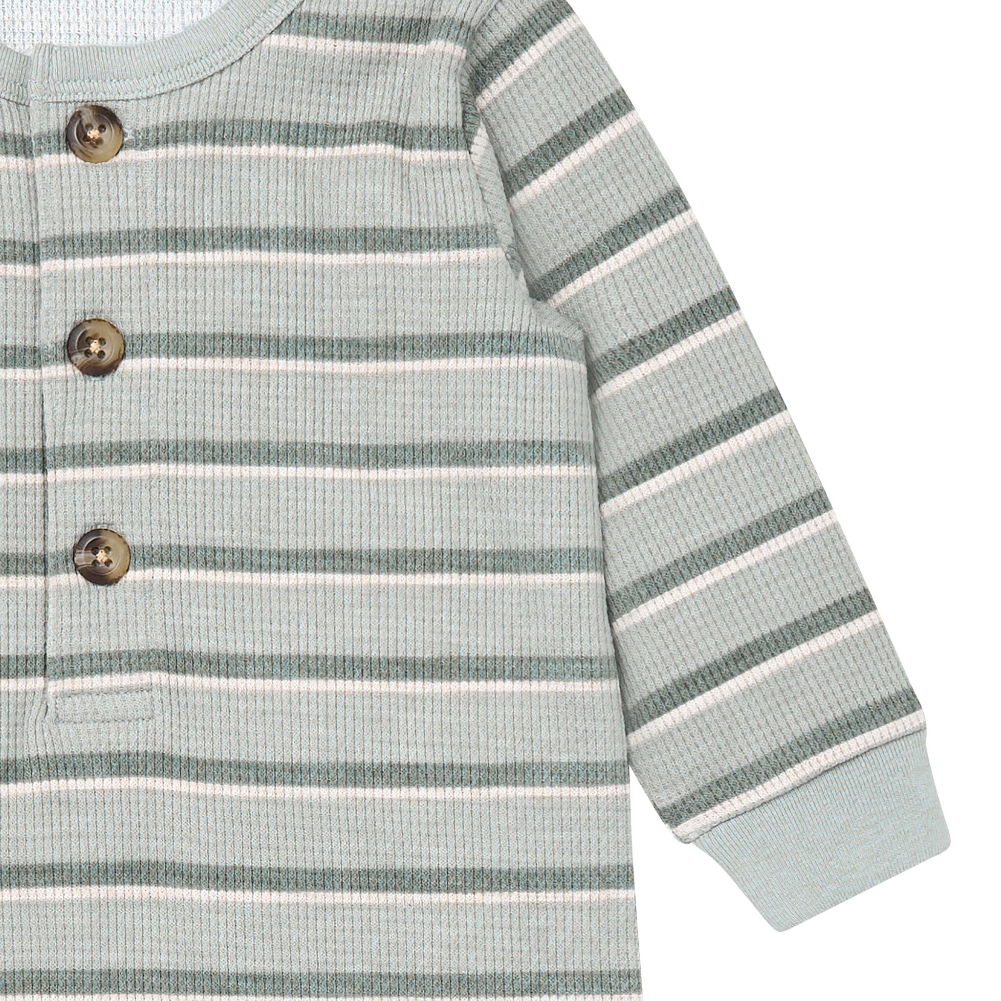 Baby Boys Green Stripes Long Leg Slouch Romper Rompers Gerber® 