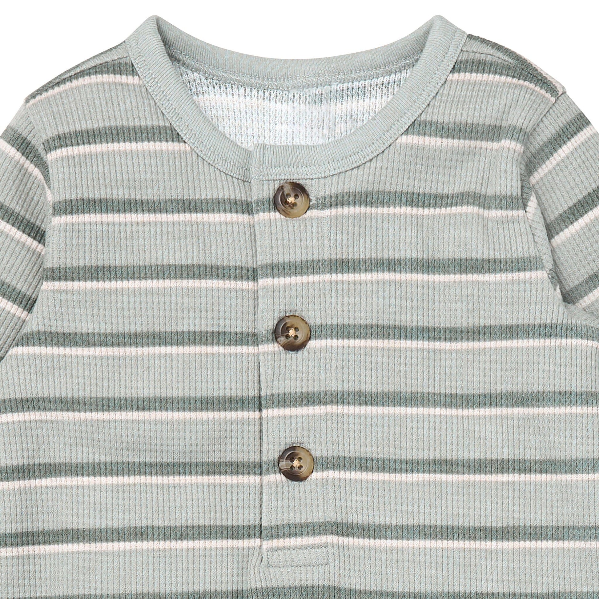 Baby Boys Green Stripes Long Leg Slouch Romper Rompers Gerber® 