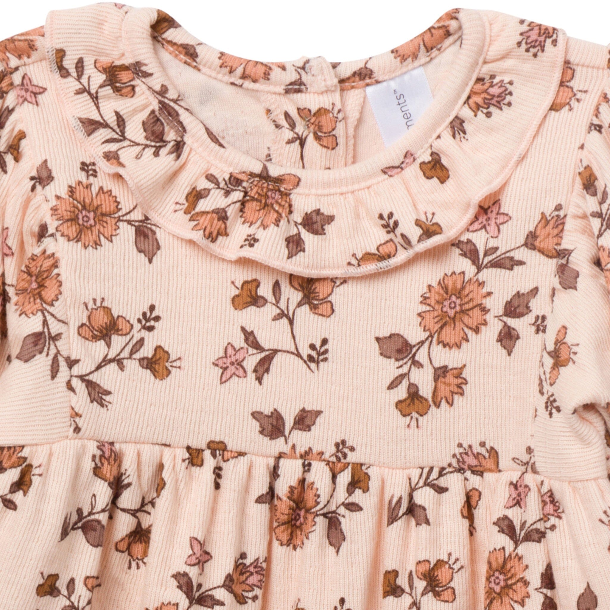 Baby Girls Pink Wildflower Ruffle Collar Romper Rompers Modern Moments™ by Gerber® 