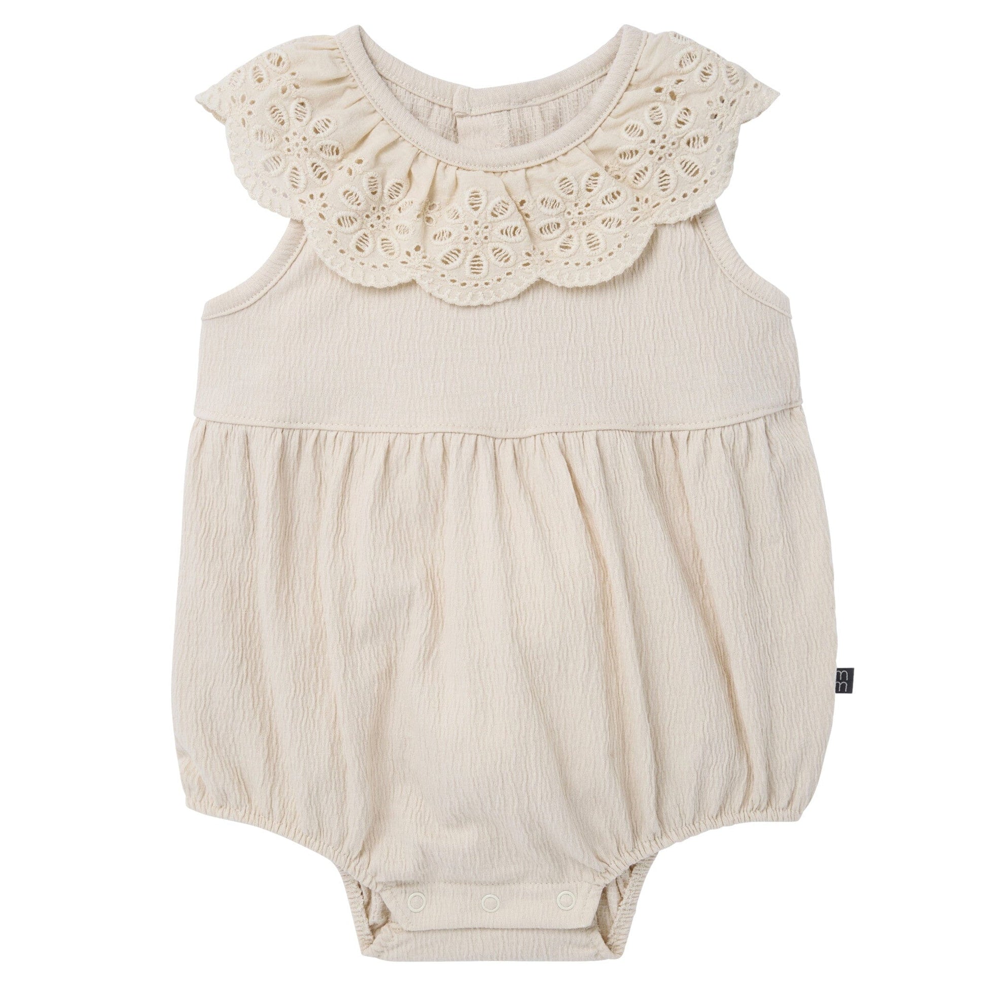 Baby Girls Whitecap Gray Lace Ruffle Bubble Romper Rompers Modern Moments™ by Gerber® 