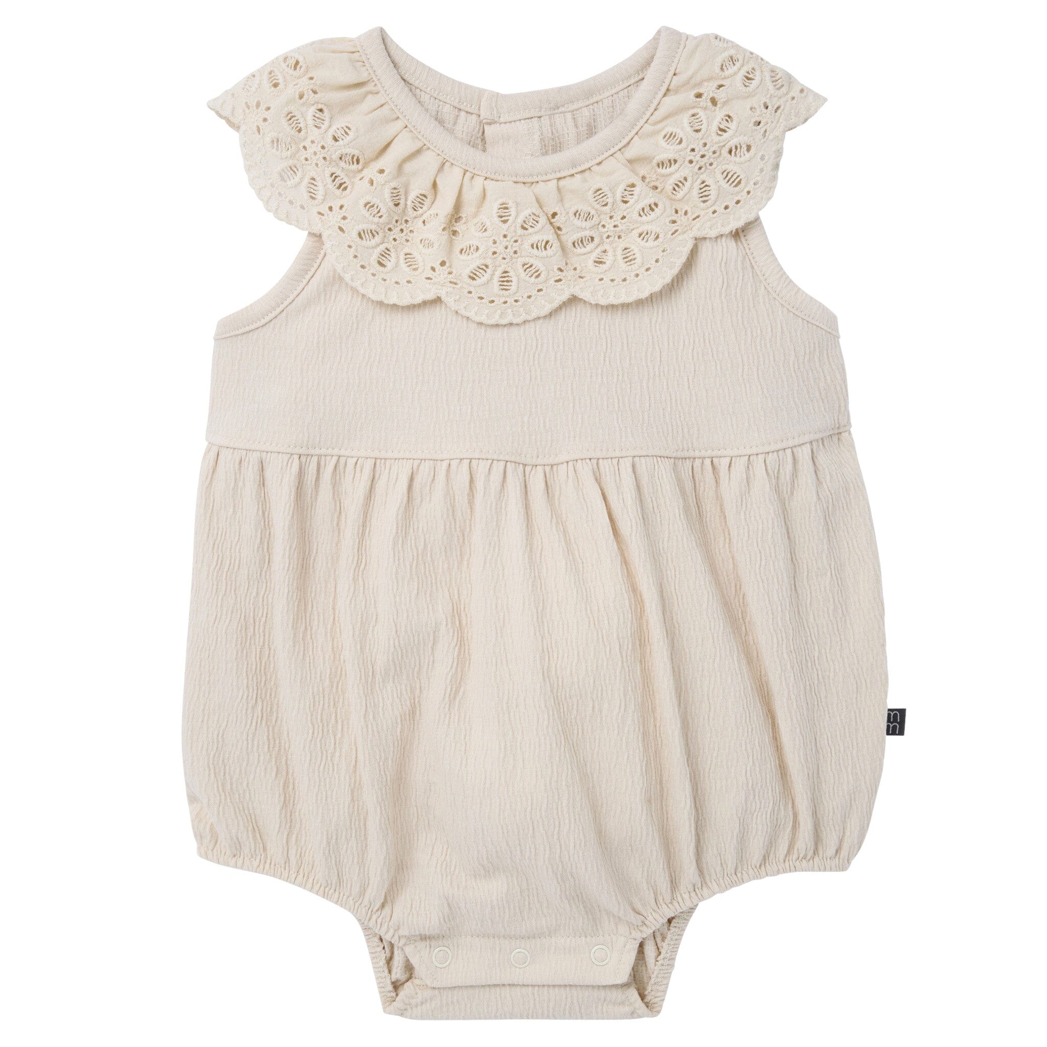 Baby Girls Whitecap Gray Lace Ruffle Bubble Romper Rompers Modern Moments™ by Gerber® 
