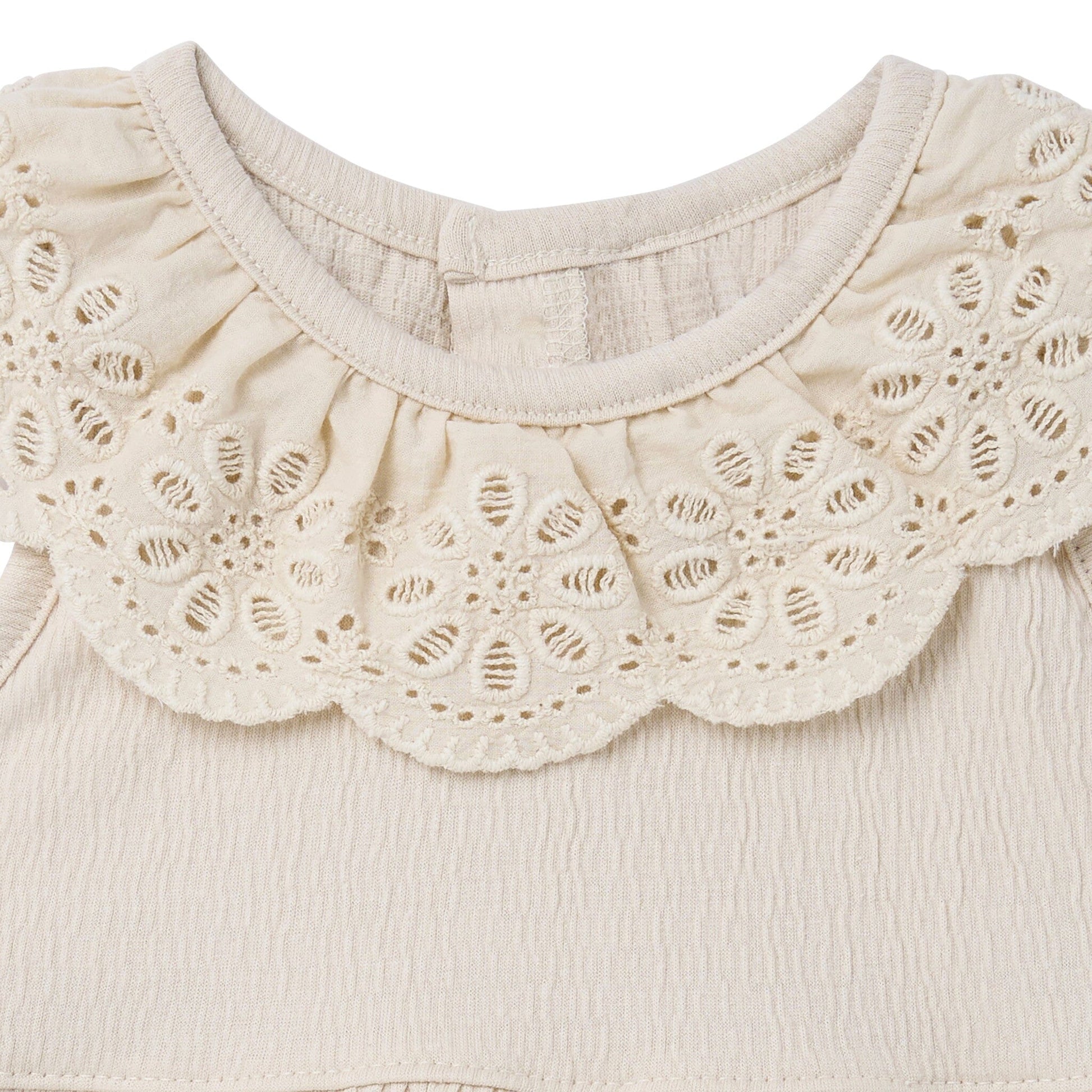 Baby Girls Whitecap Gray Lace Ruffle Bubble Romper Rompers Modern Moments™ by Gerber® 