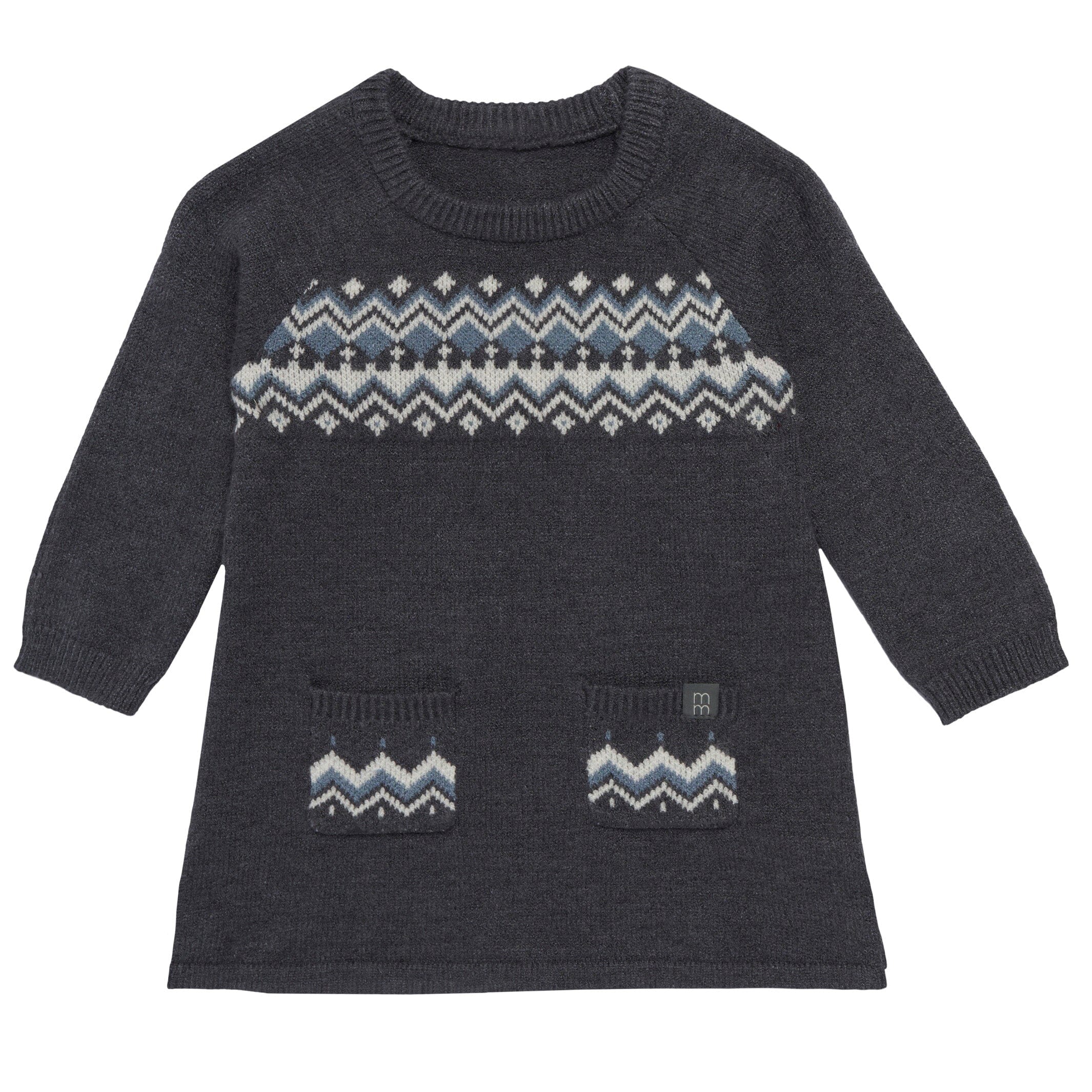 Modern Moments by Gerber Baby Girls Dark Grey Heather Fair Isle Viscose Sweater Dress Modern Moments by Gerber Baby Girls Dark Grey Heather Fair Isle Viscose Sweater Dress