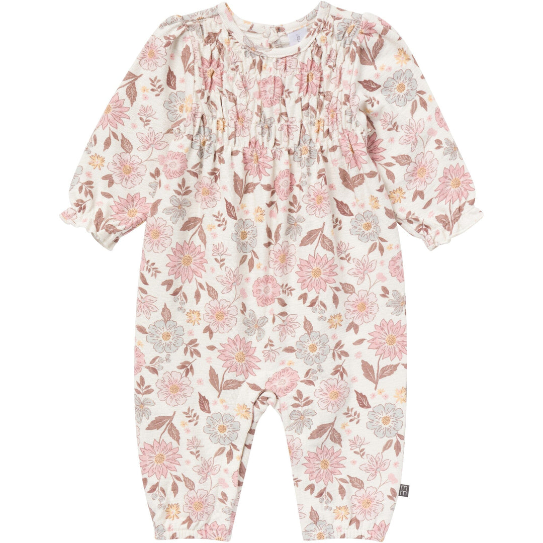 Baby Girls Flower Blossoms Smocked Long Leg Romper Rompers Modern Moments™ by Gerber® 