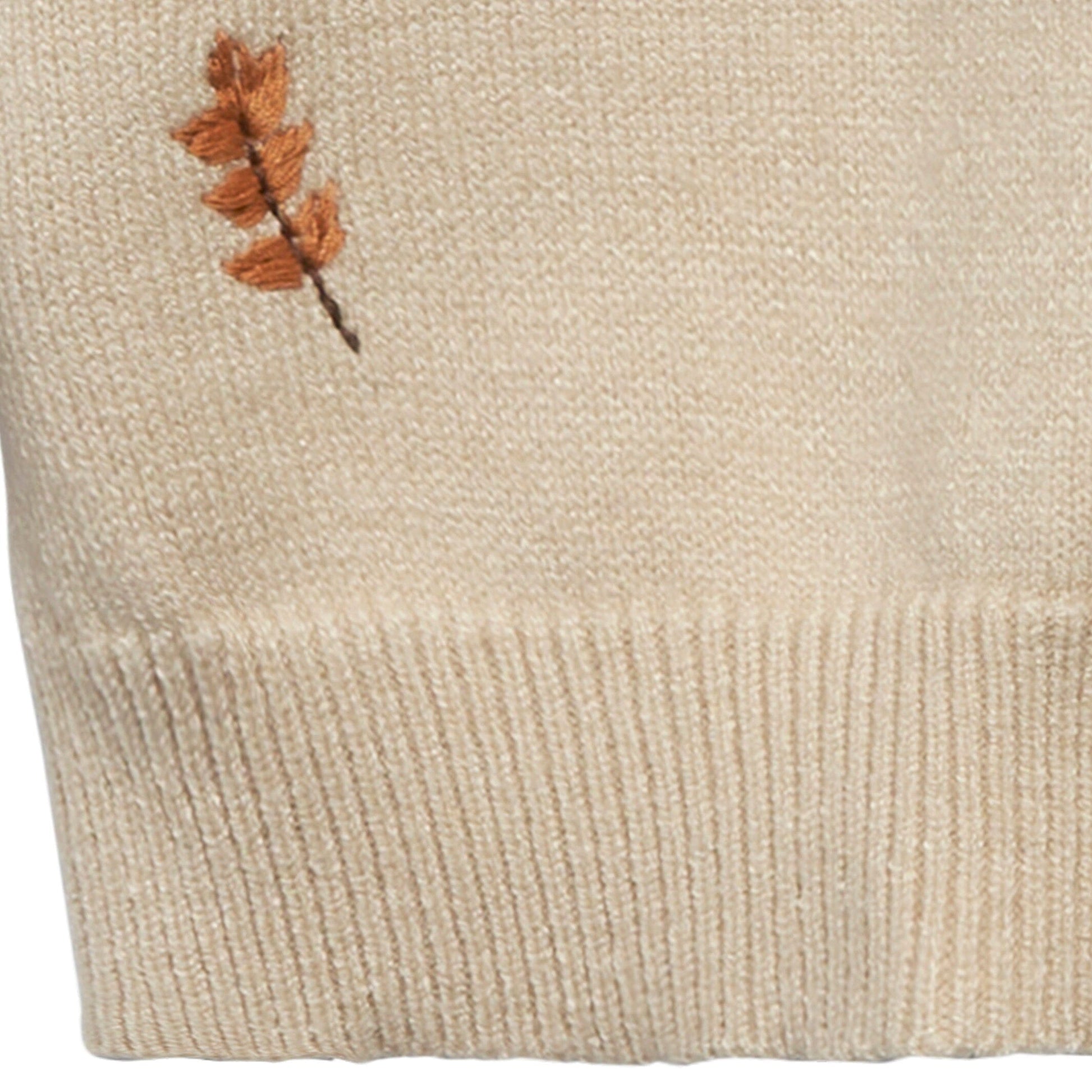 Baby Girls Light Beige Embroidered Sweater