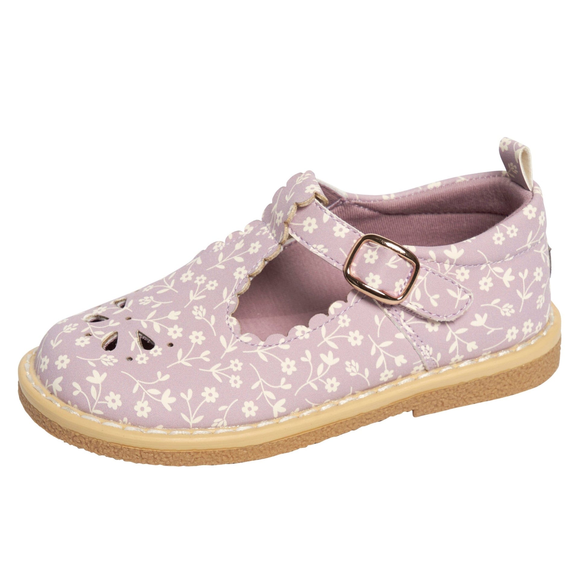 Baby Girls Light Lilac Floral Mary Jane Shoes