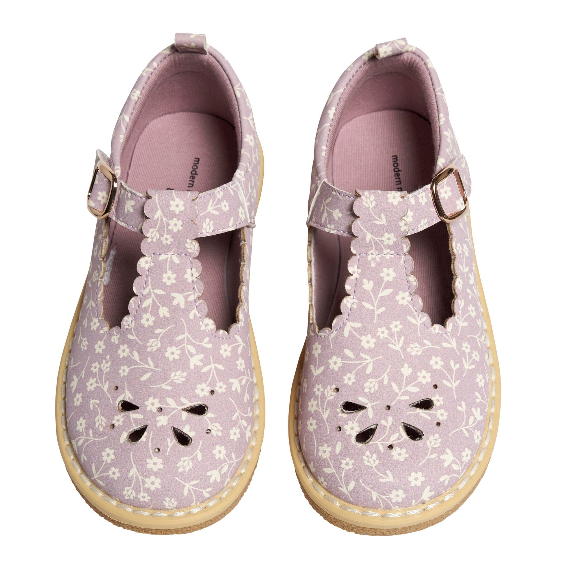 Baby Girls Light Lilac Floral Mary Jane Shoes
