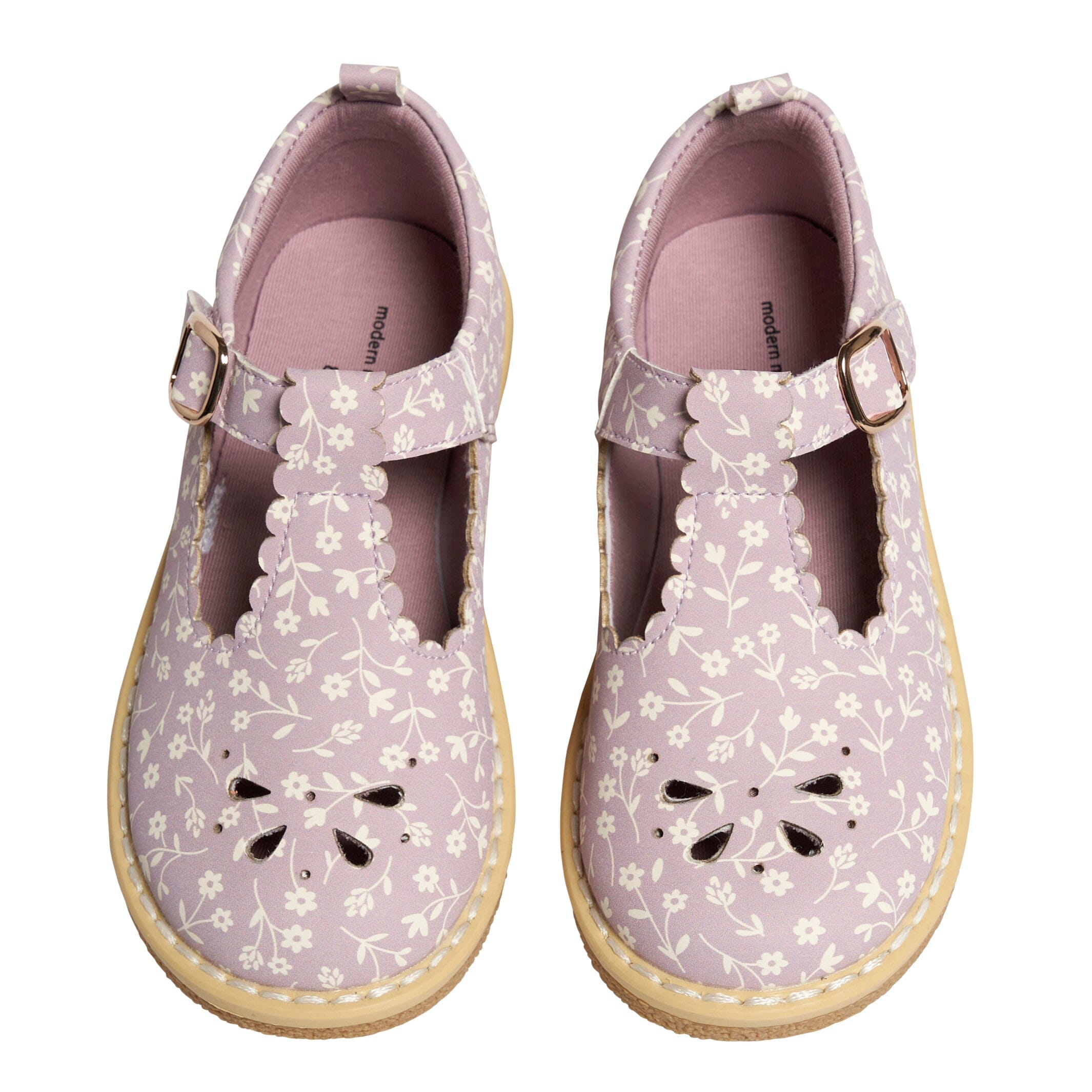Baby Girls Light Lilac Floral Mary Jane Shoes