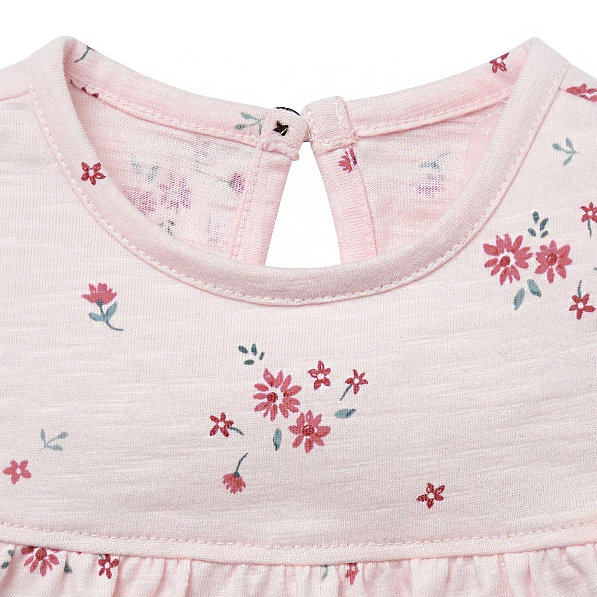 Baby Girls Lt Pink Floral Ruffle Sleeve Top Tops Modern Moments™ by Gerber® 