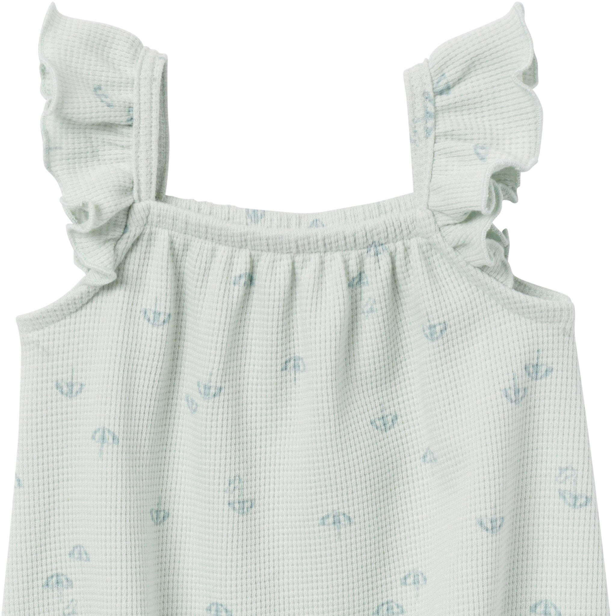 Baby Girls Light Sky Beach Umbrella Bubble Romper