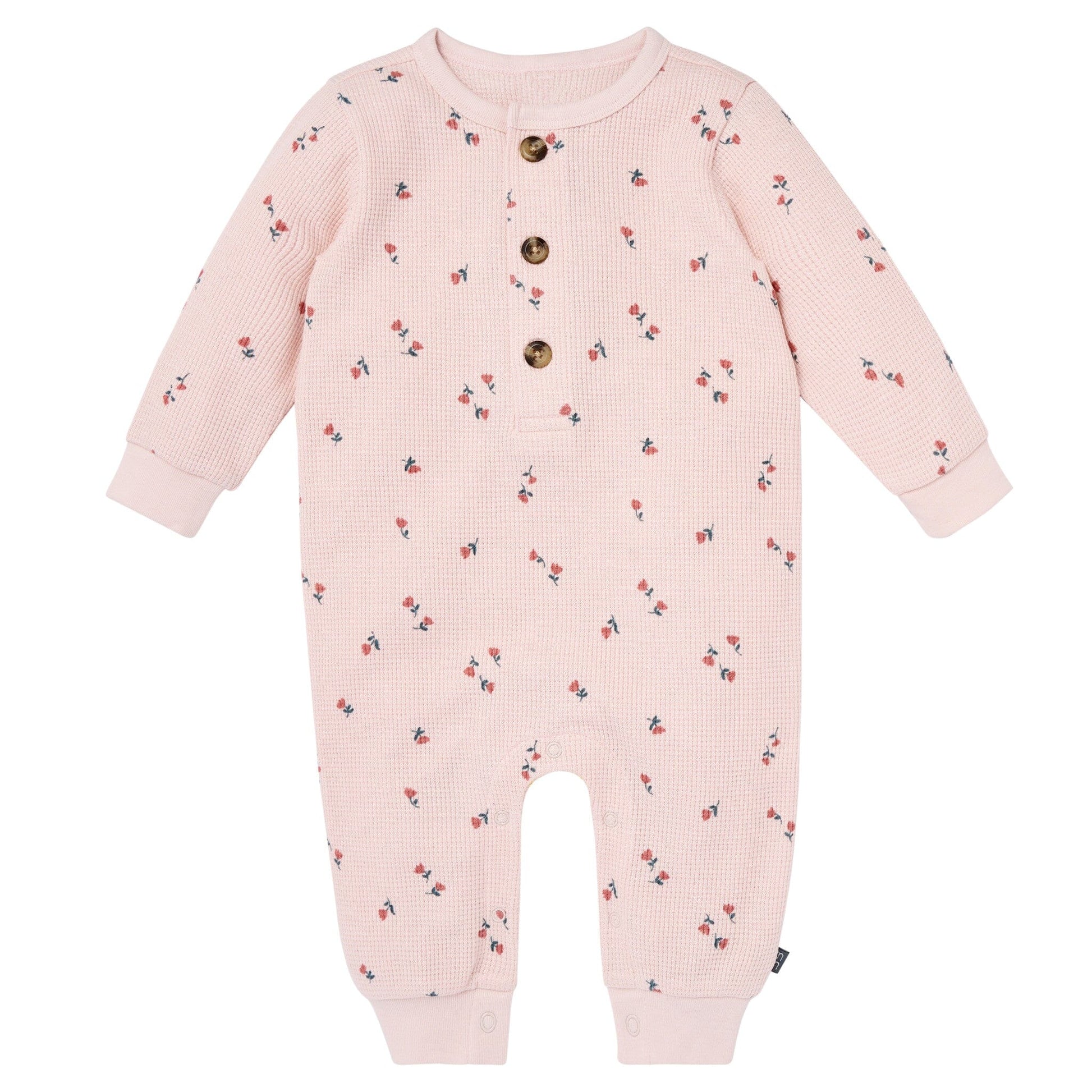 Baby Girls Pink Blush Tulip Long Leg Slouch Romper Rompers Gerber® 