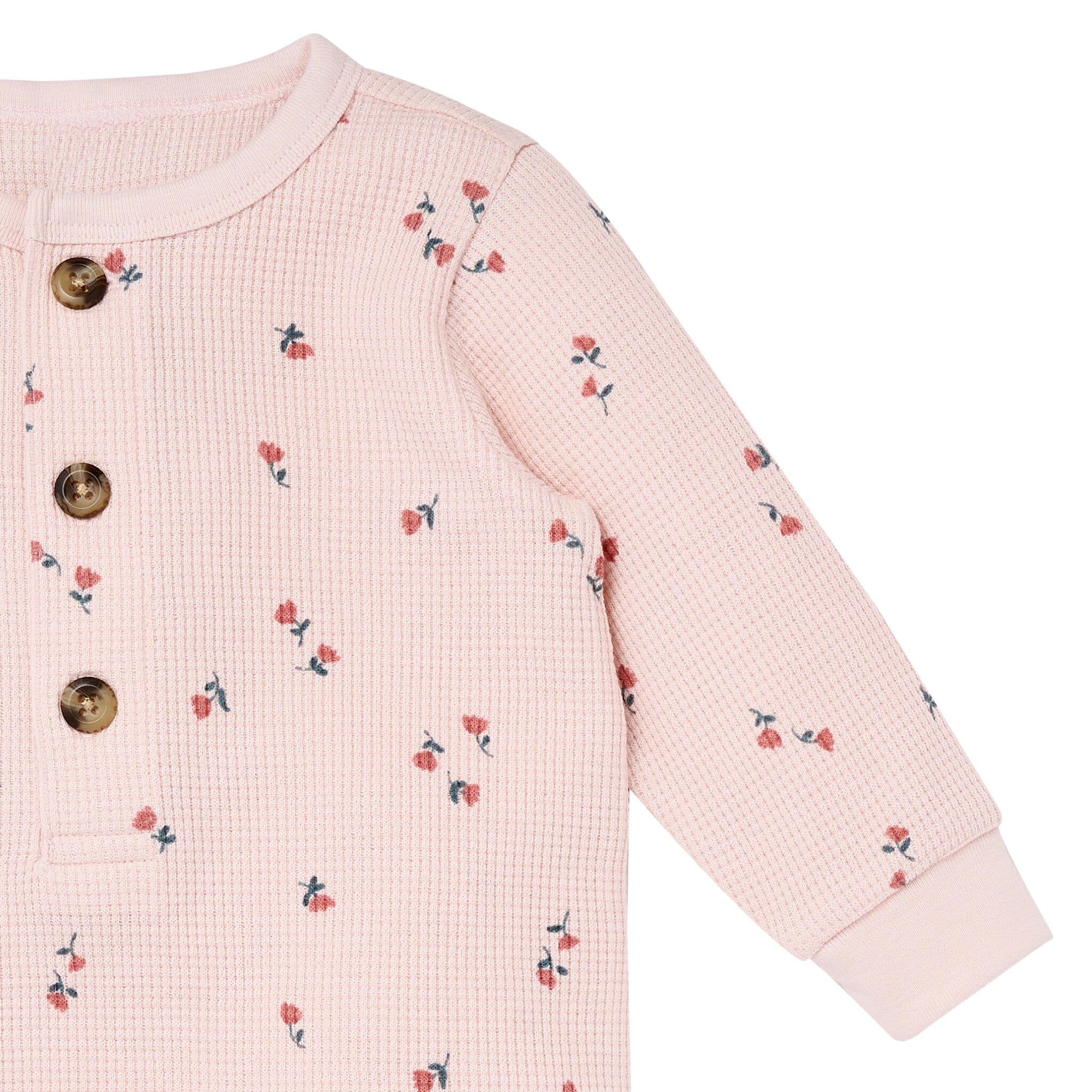 Baby Girls Pink Blush Tulip Long Leg Slouch Romper Rompers Gerber® 