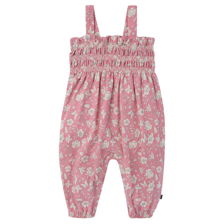 Baby Girls Pink Flower Long Leg Romper