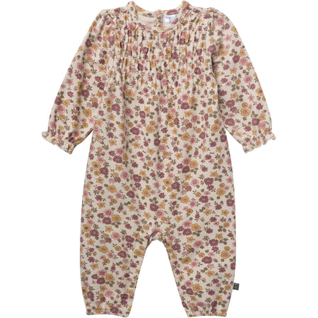 Baby Girls Rainy Day Floral Smocked Long Leg Romper