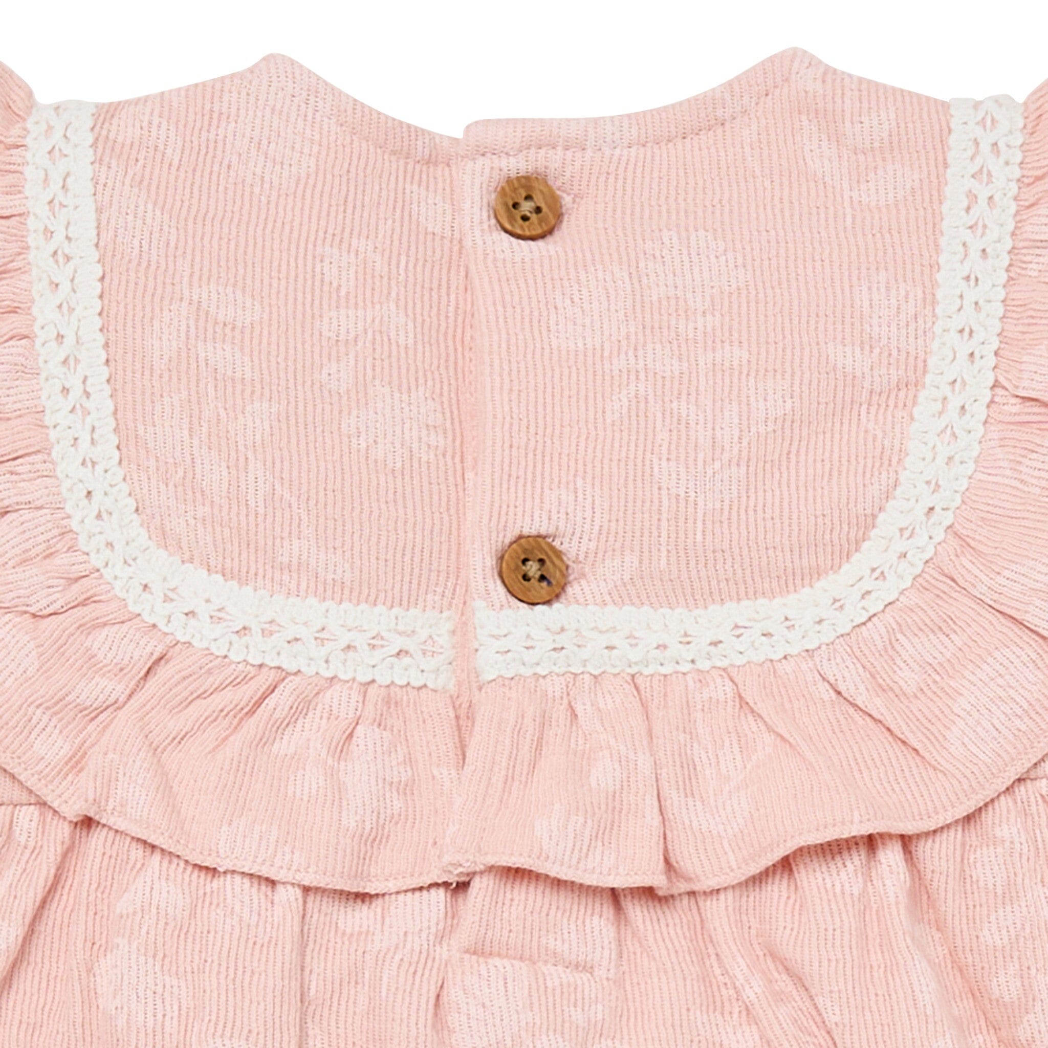 Baby Girls Rose 2-Tone Floral Ruffle Bubble Romper