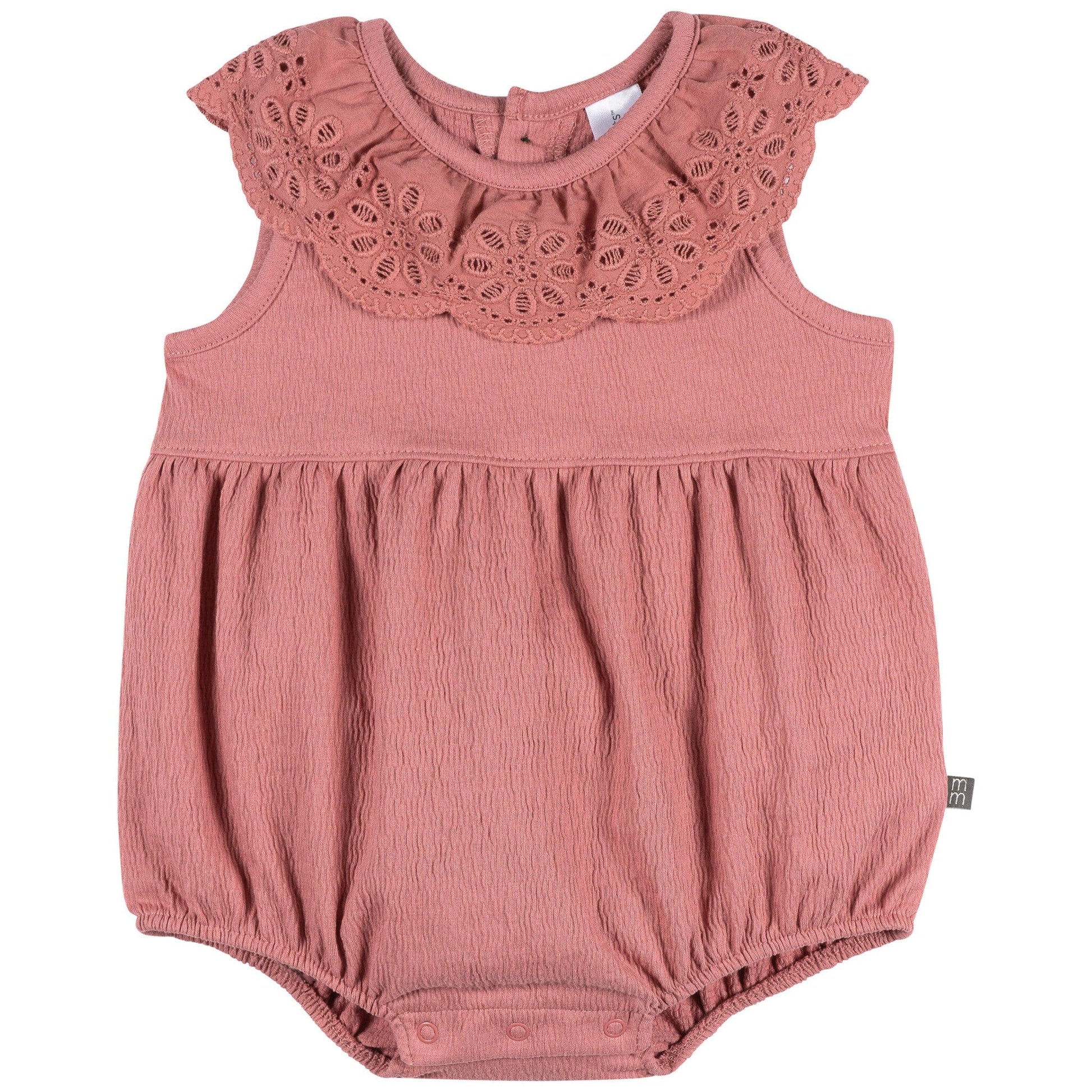 Baby Girls Dusty Rose Lace Ruffle Bubble Romper Rompers Modern Moments™ by Gerber® 