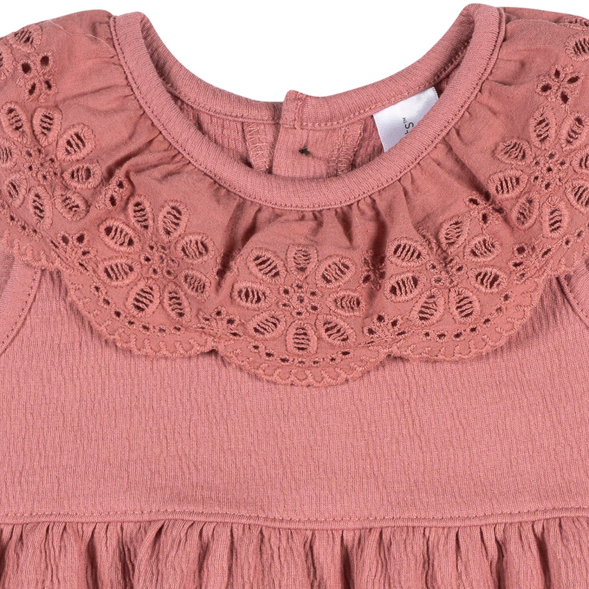 Baby Girls Dusty Rose Lace Ruffle Bubble Romper Rompers Modern Moments™ by Gerber® 