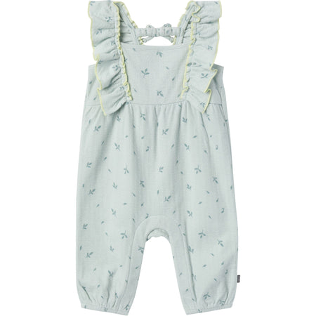 Baby Girls Sky Leaves Ruffles Long Leg Romper