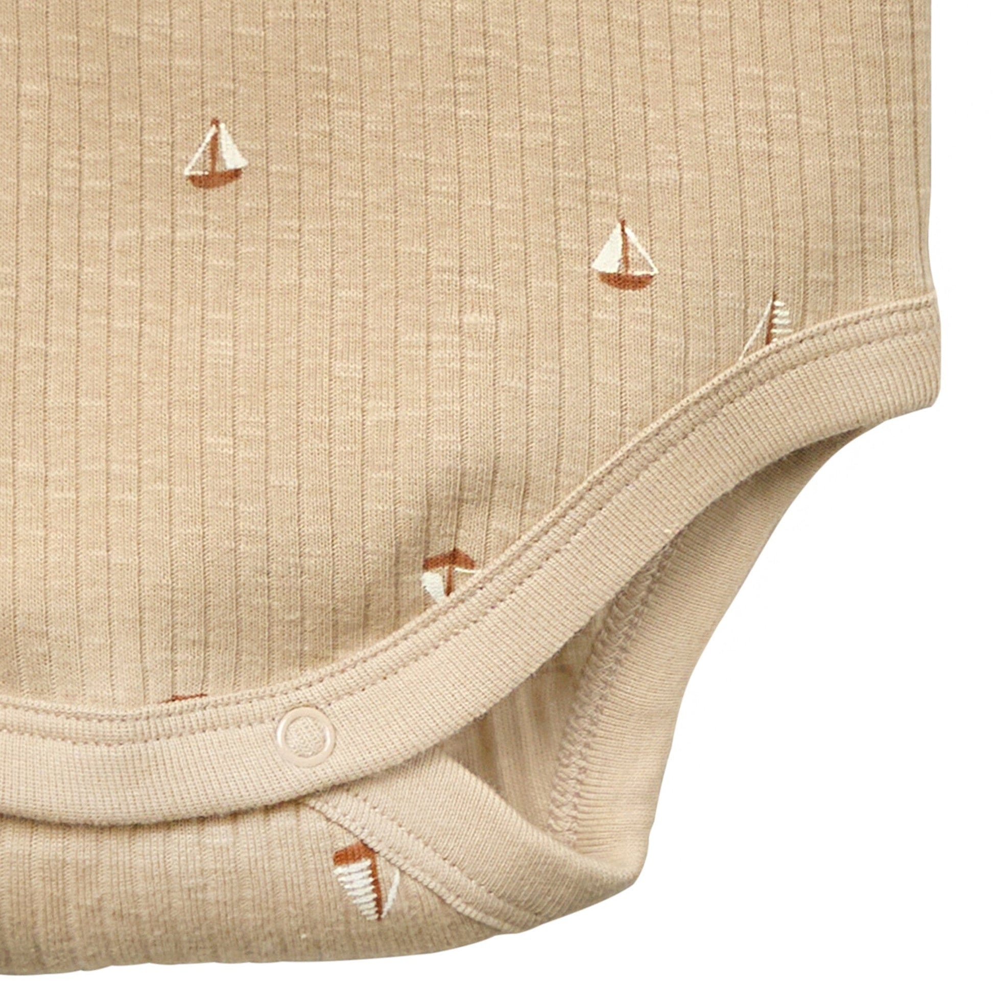 Baby Neutral Lt Tan Sail Boat Short Sleeve Bodysuit Tops Modern Moments™ by Gerber® 