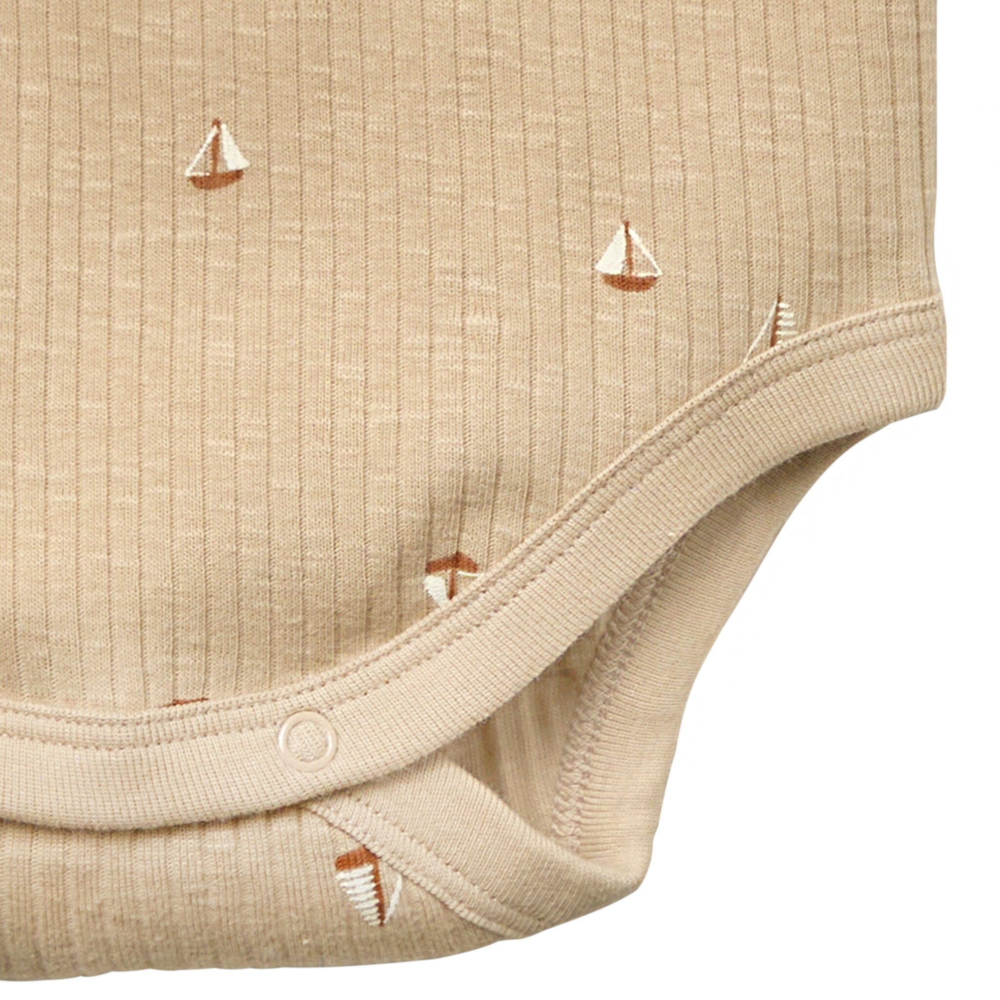 Baby Neutral Lt Tan Sail Boat Short Sleeve Bodysuit Tops Modern Moments™ by Gerber® 