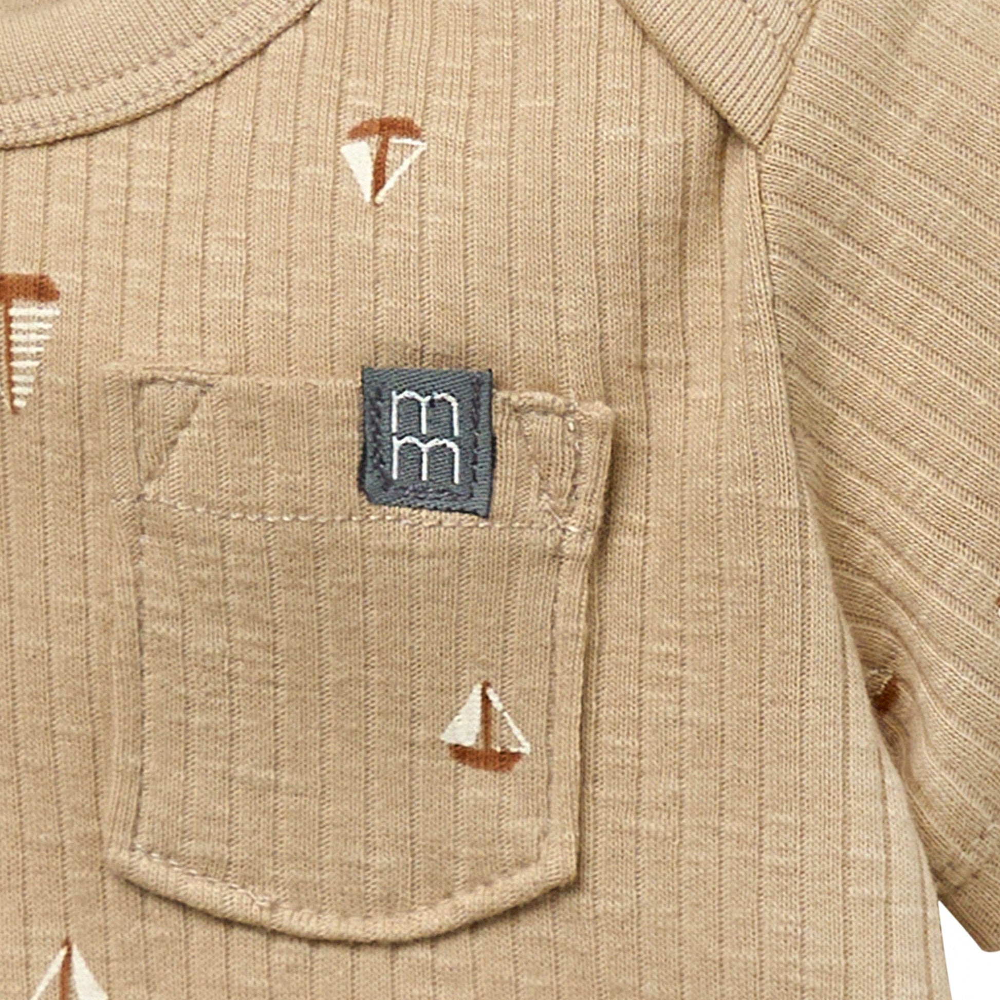 Baby Neutral Lt Tan Sail Boat Short Sleeve Bodysuit Tops Modern Moments™ by Gerber® 