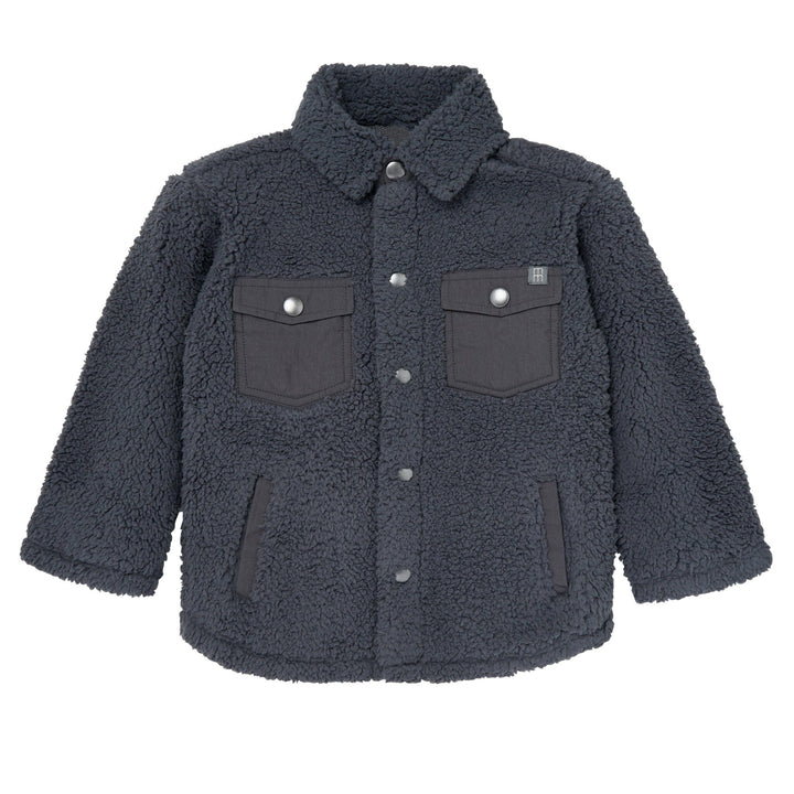 Baby Boys Dark Gray Sherpa Jacket Outerwear Modern Moments™ by Gerber® 