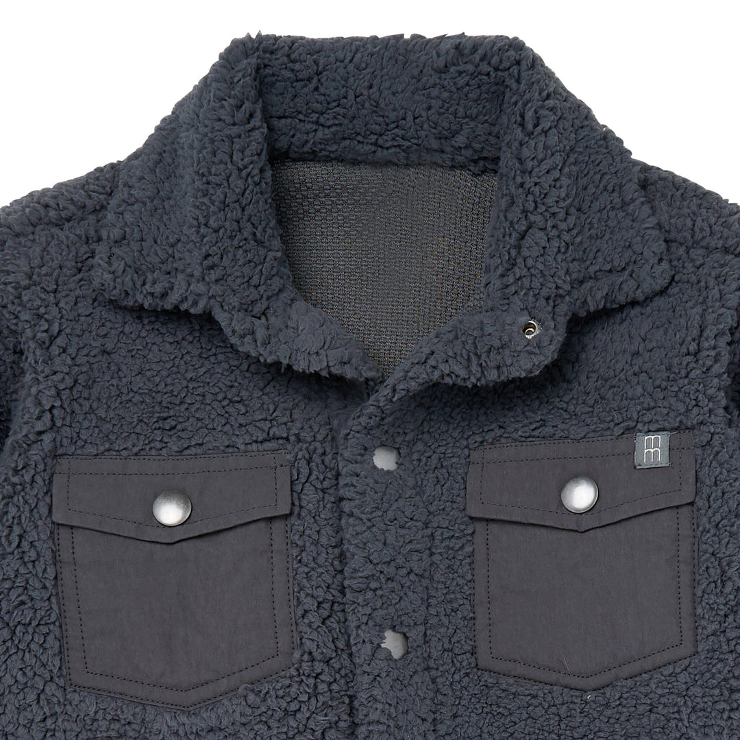 Baby Boys Dark Gray Sherpa Jacket Outerwear Modern Moments™ by Gerber® 