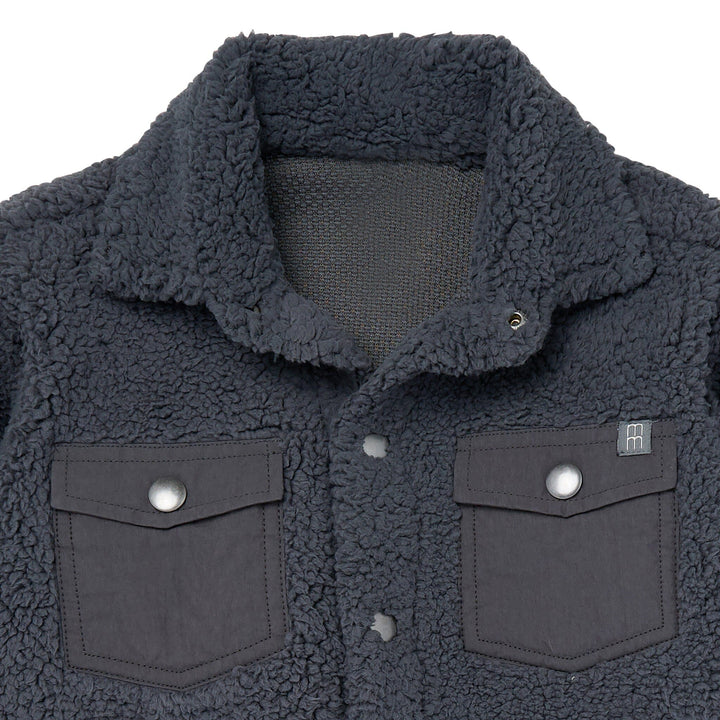 Baby Boys Dark Gray Sherpa Jacket Outerwear Modern Moments™ by Gerber® 