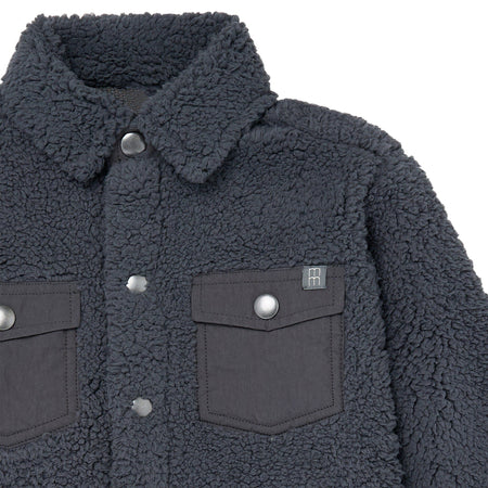 Infant & Toddler Boys Dark Gray Sherpa Jacket