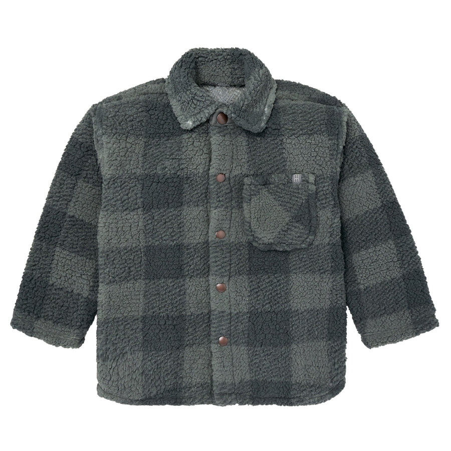 Baby Boys Green Plaid Sherpa Jacket Outerwear Gerber® 