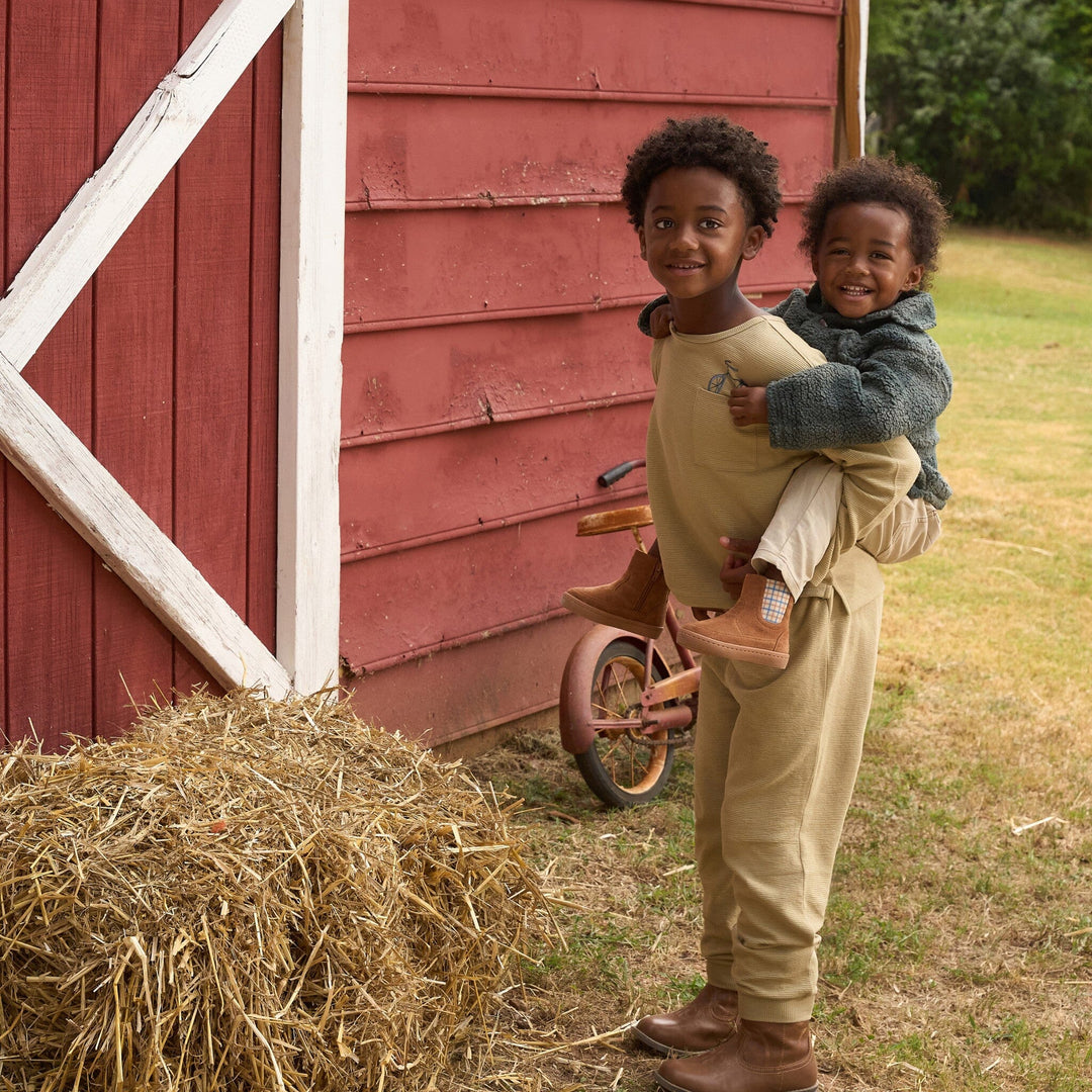 Baby Boys Green Plaid Sherpa Jacket Outerwear Gerber® 
