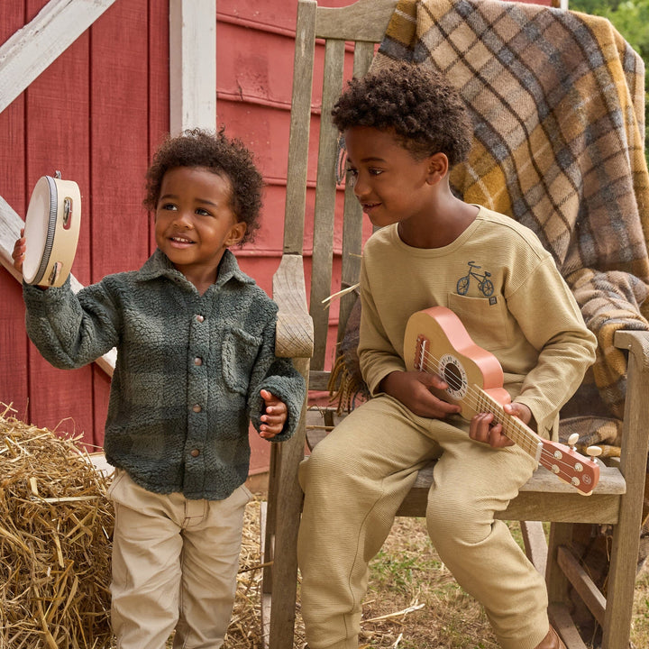 Baby Boys Green Plaid Sherpa Jacket Outerwear Gerber® 