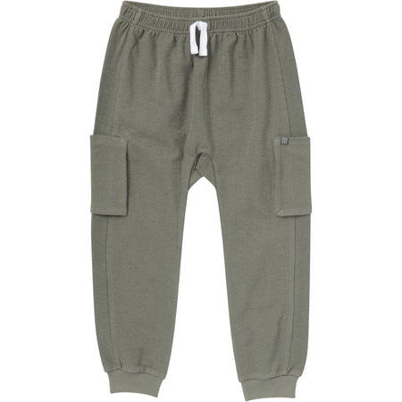 Boys Dark Green Cargo Pocket Sweatpants