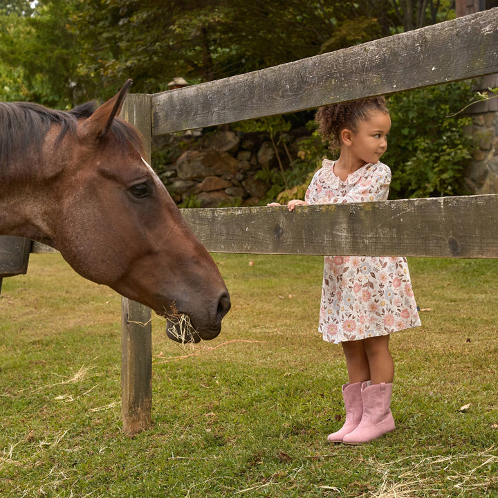 Baby Girls Fall Floral Neck Ruffle Dress Dresses Modern Moments™ by Gerber® 