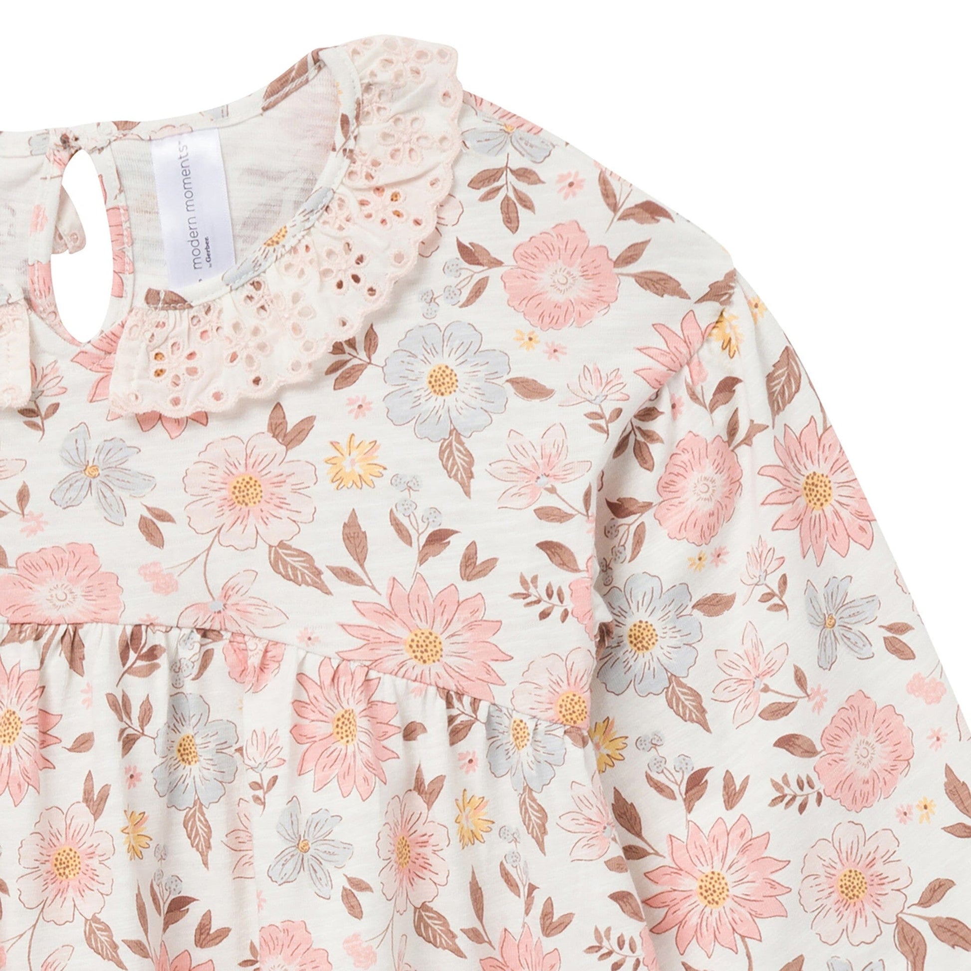 Baby Girls Fall Floral Neck Ruffle Dress Dresses Modern Moments™ by Gerber® 