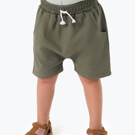 Infant & Toddler Boys Dark Green Harem Shorts
