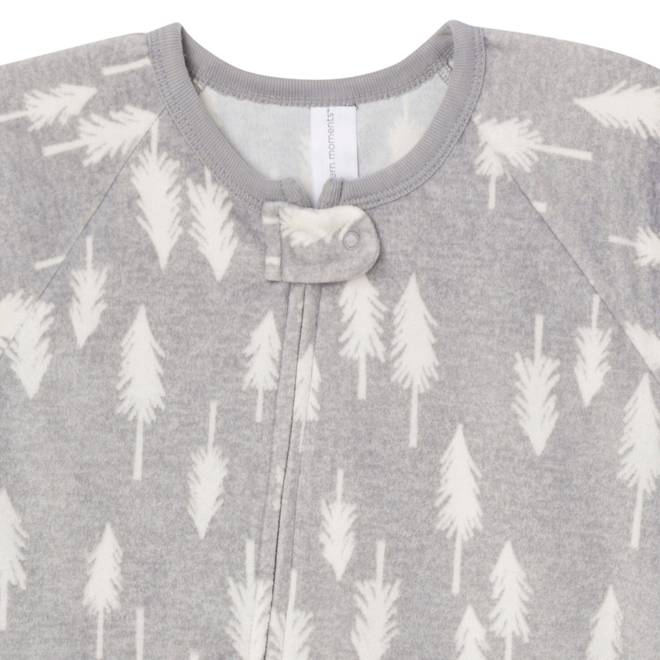 Infant and Toddler Boys Grey Heather Trees Blanket Sleeper