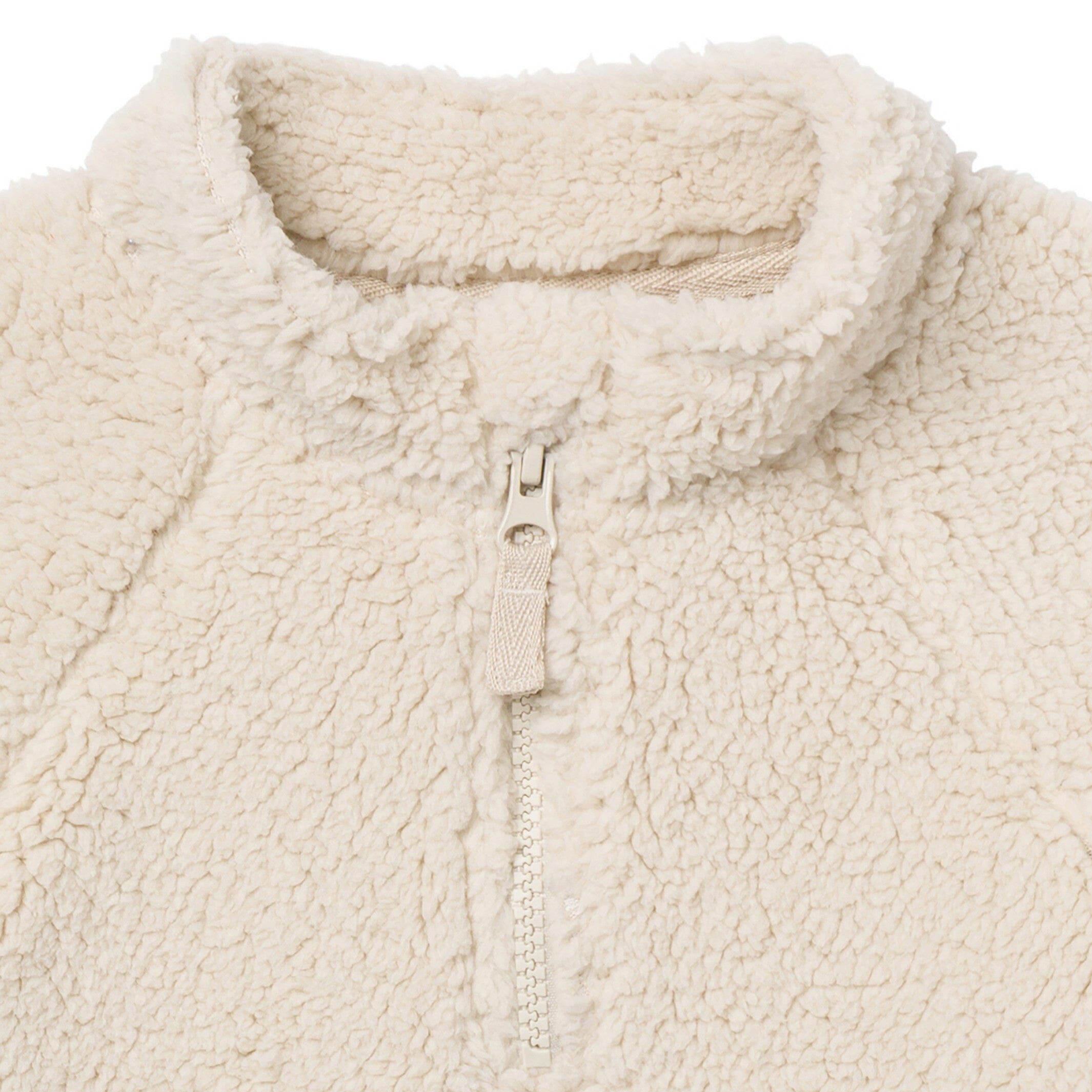 Embroidered Infant & Toddler Boys Light Beige Half-Zip Pullover