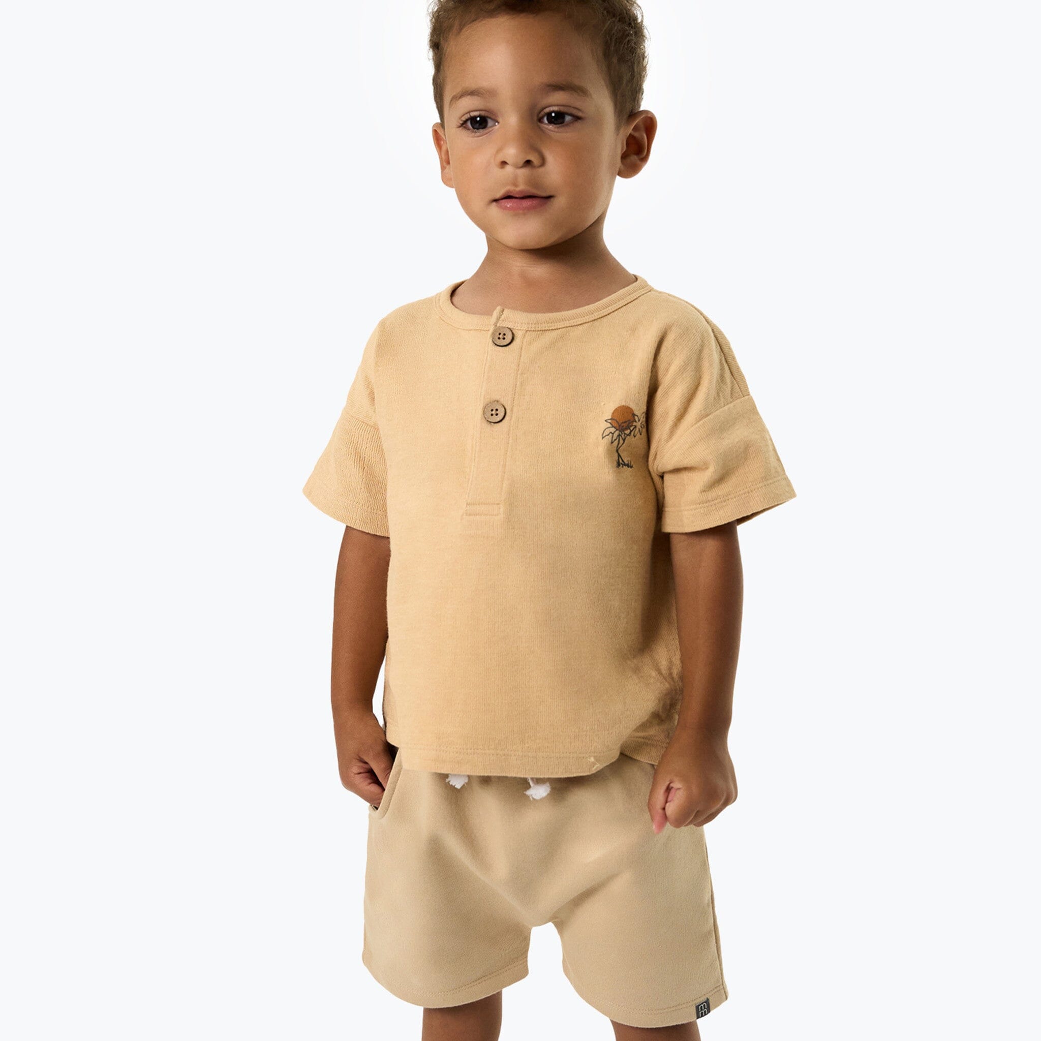 Infant & Toddler Boys Light Tan Henley Top Tops Modern Moments™ by Gerber® 