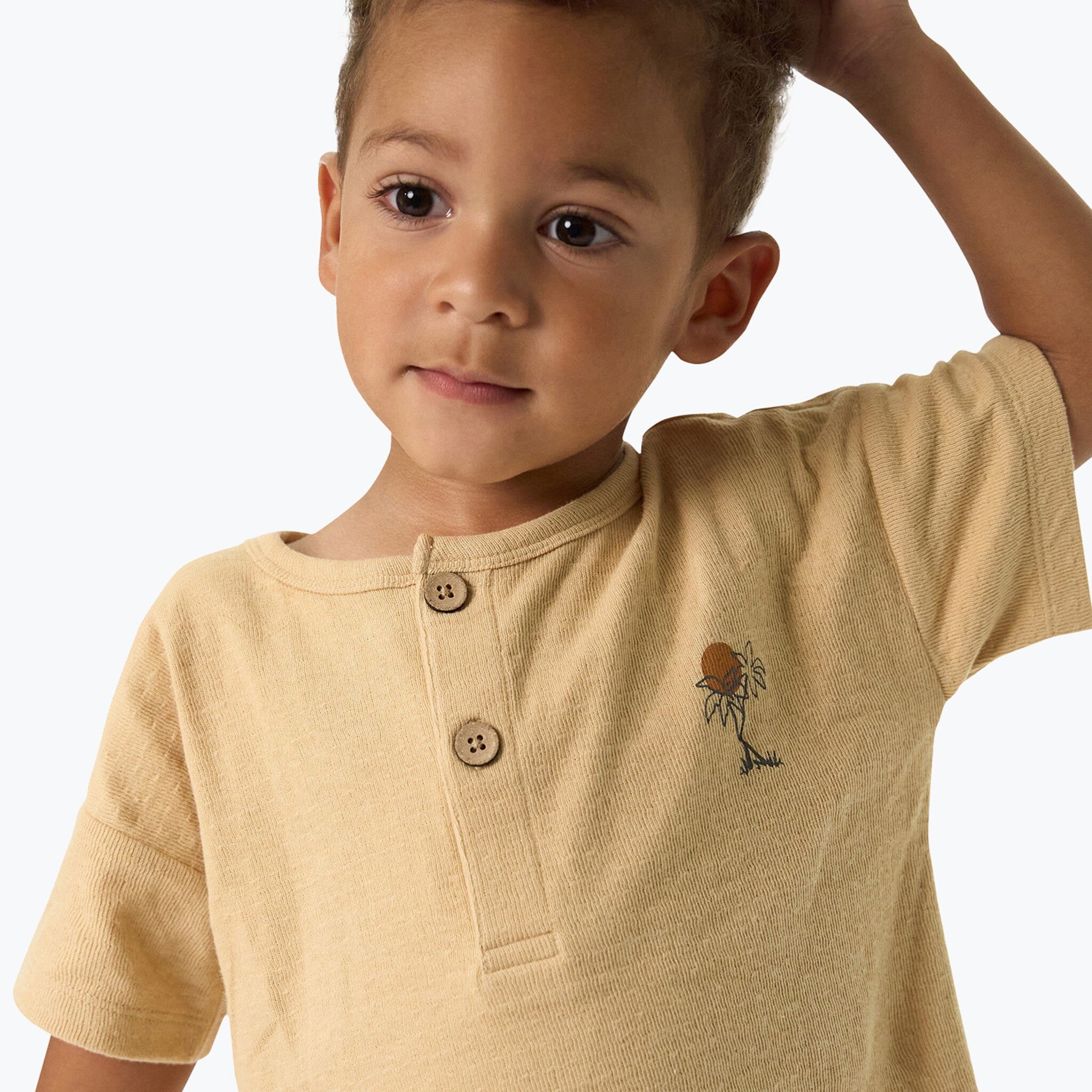 Infant & Toddler Boys Light Tan Henley Top Tops Modern Moments™ by Gerber® 