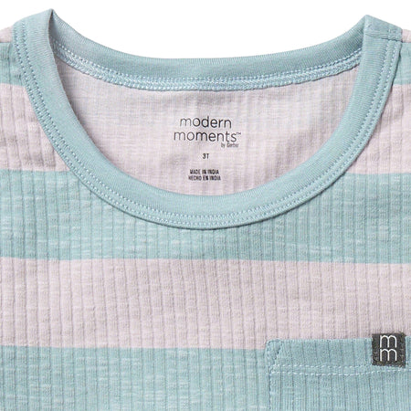 Infant & Toddler Boys Teal Stripe Tank Top