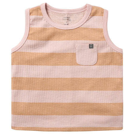 Infant & Toddler Boys Tan Stripe Tank Top