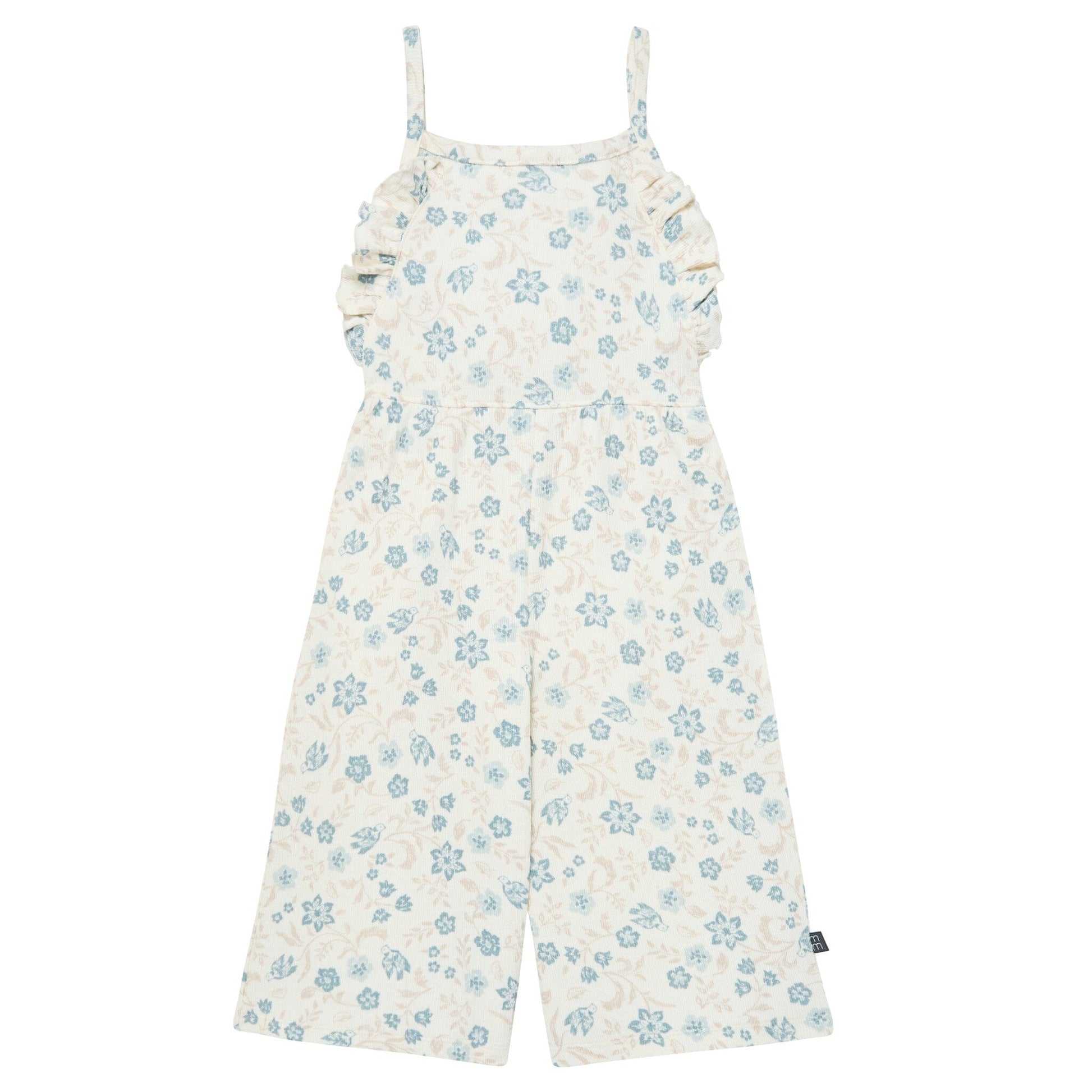 Infant & Toddler Girls Ivory Bird Floral Ruffle Wide Leg Romper rompers Modern Moments™ by Gerber® 