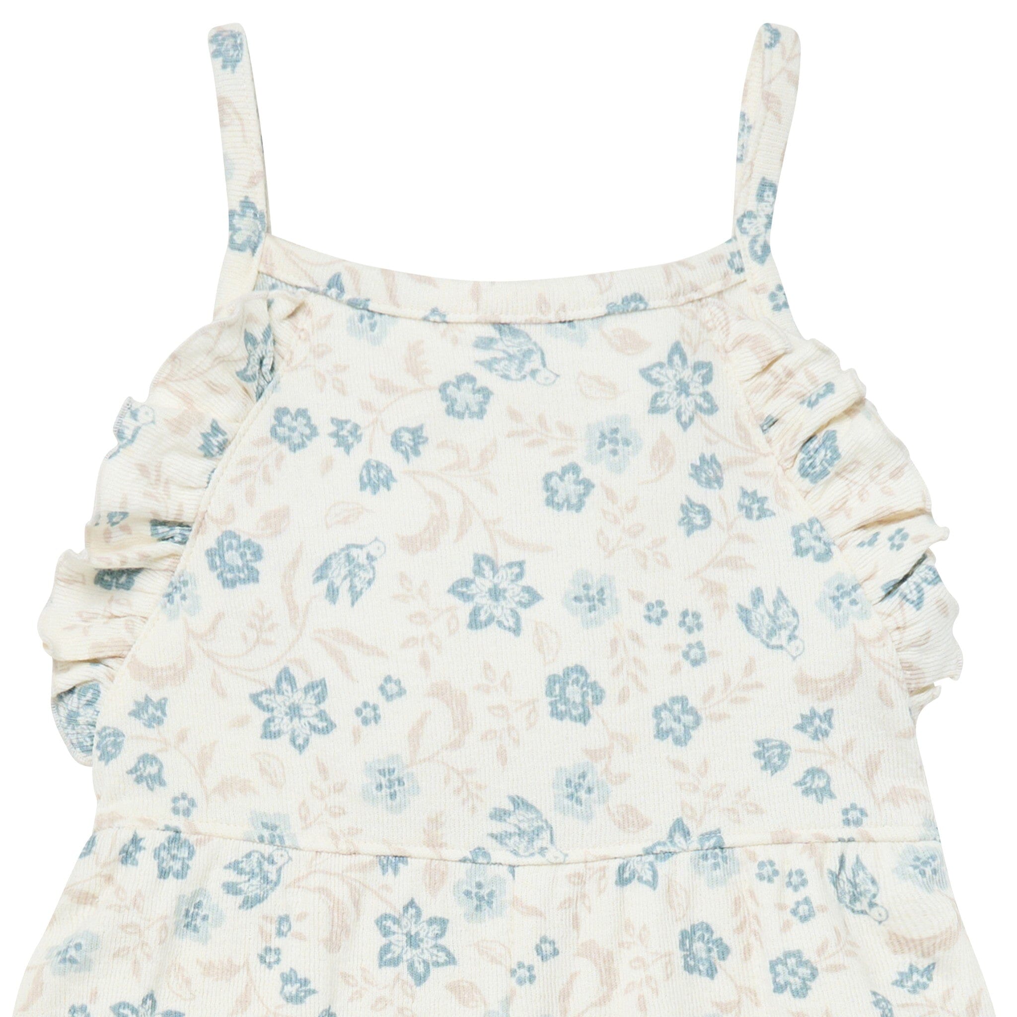 Infant & Toddler Girls Ivory Bird Floral Ruffle Wide Leg Romper rompers Modern Moments™ by Gerber® 