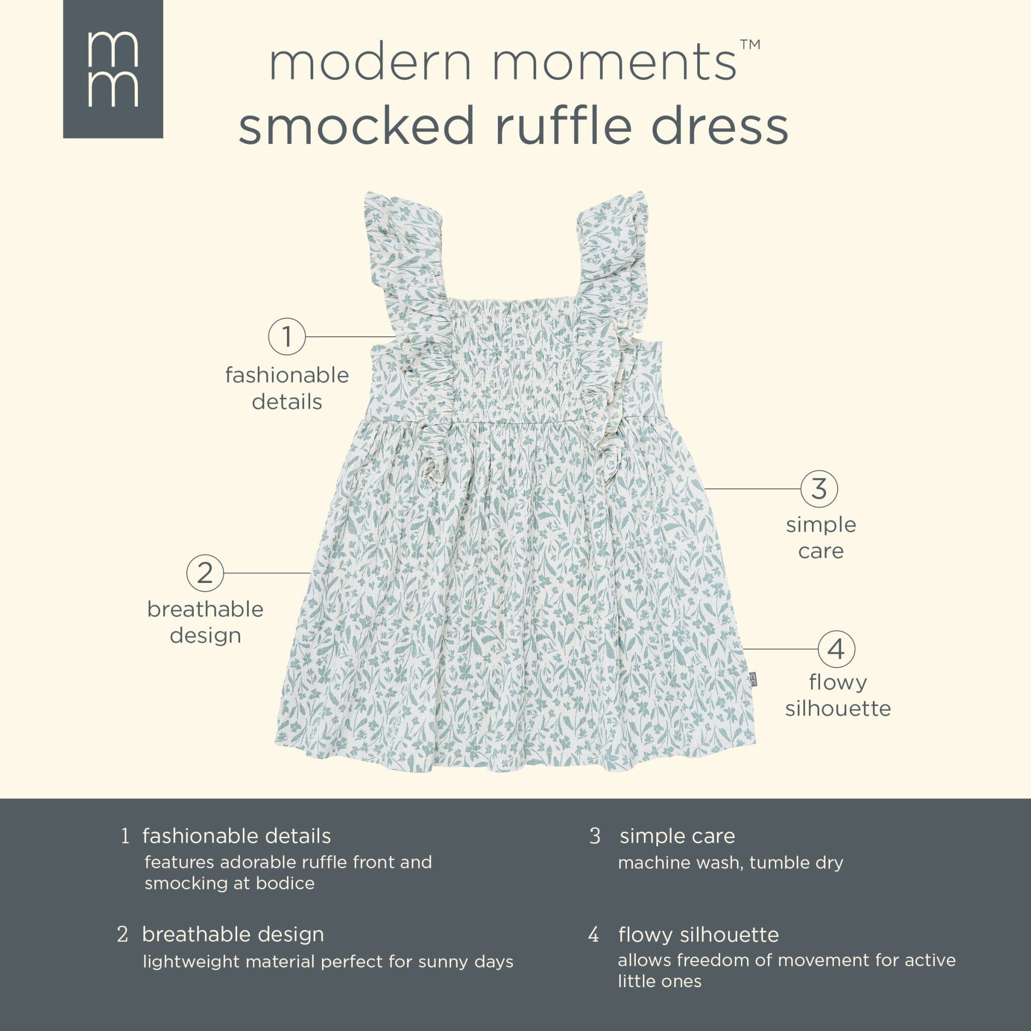 Infant & Toddler Girls Daffodil Smocked Ruffle Dress dresses Modern Moments™ by Gerber® 